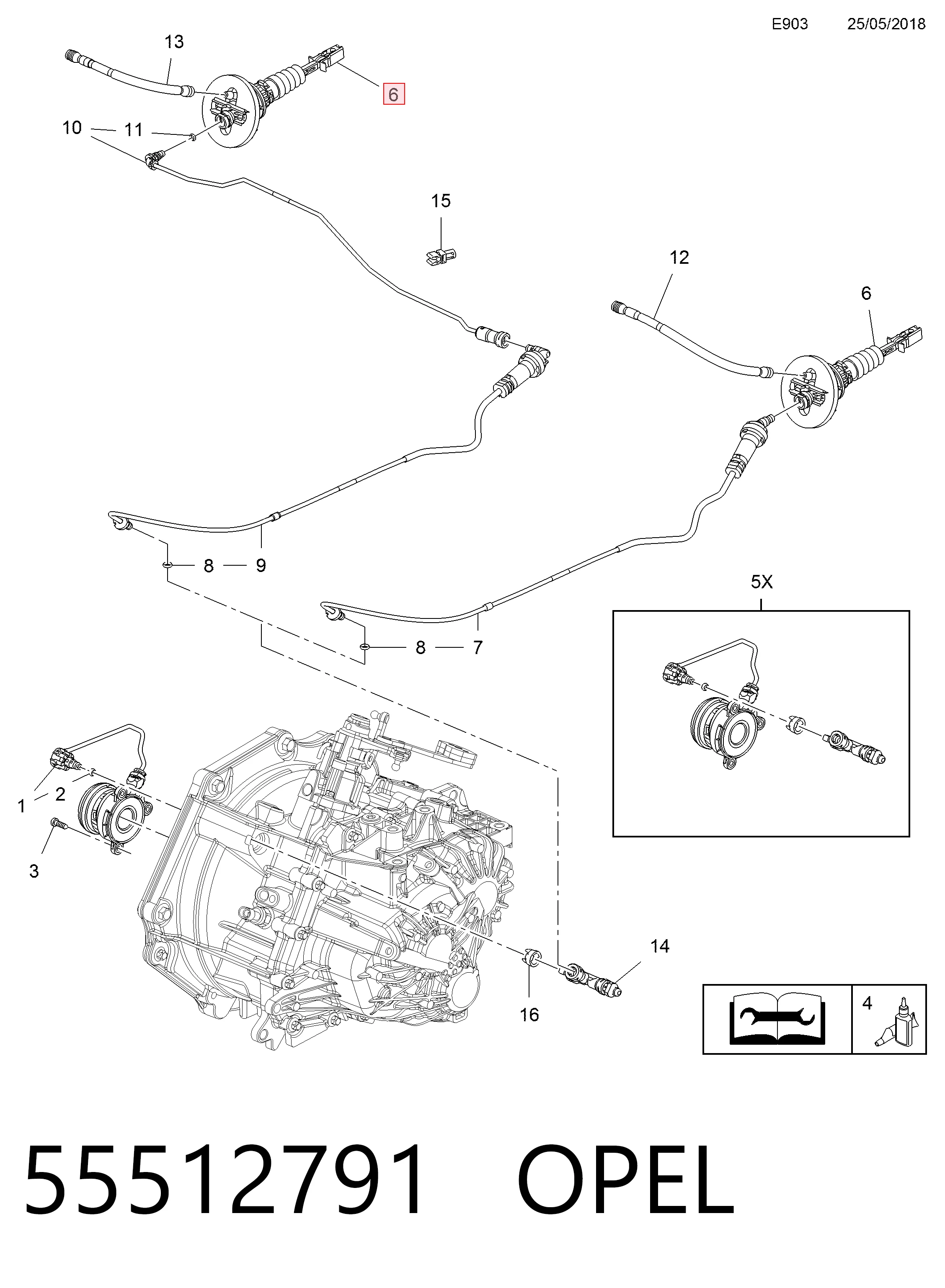 55512791 Opel Cilindro maestro de clutch