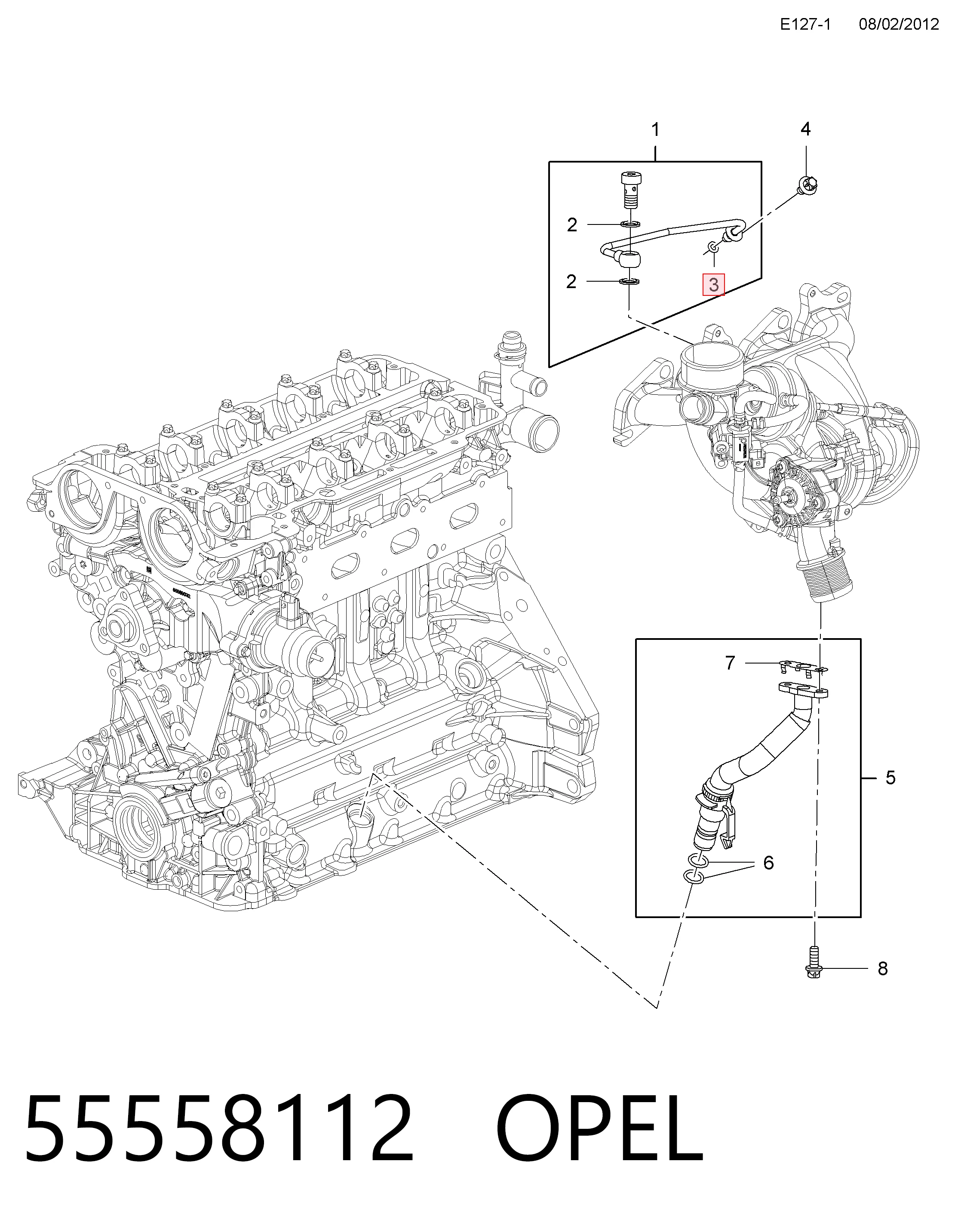 Comprar 55558112 Peugeot/Citroen Junta de la manguera de alimentación de aceite al turbocompresor