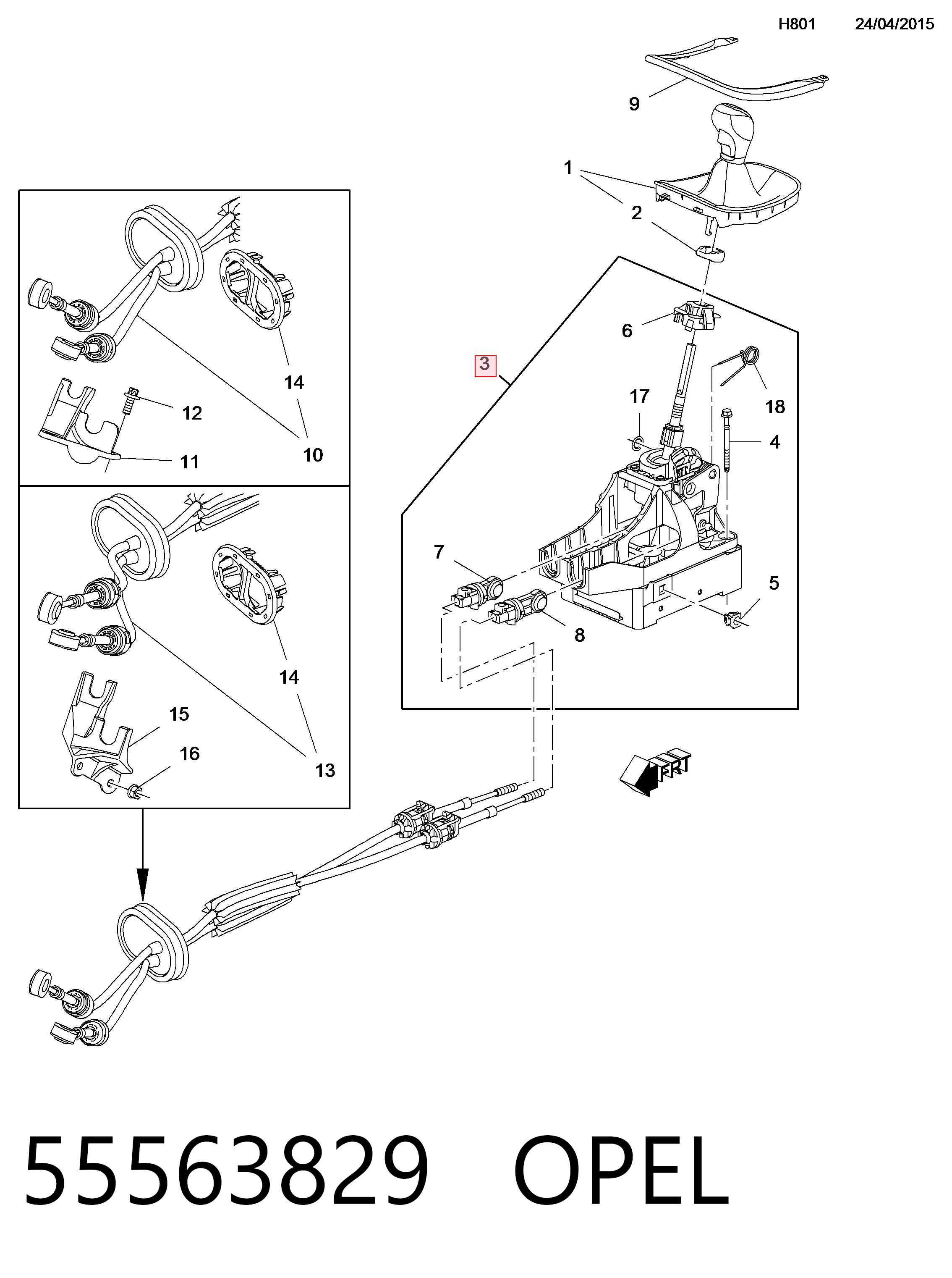 Palanca selectora cambio de marcha para Opel Astra J Sports Tourer P10