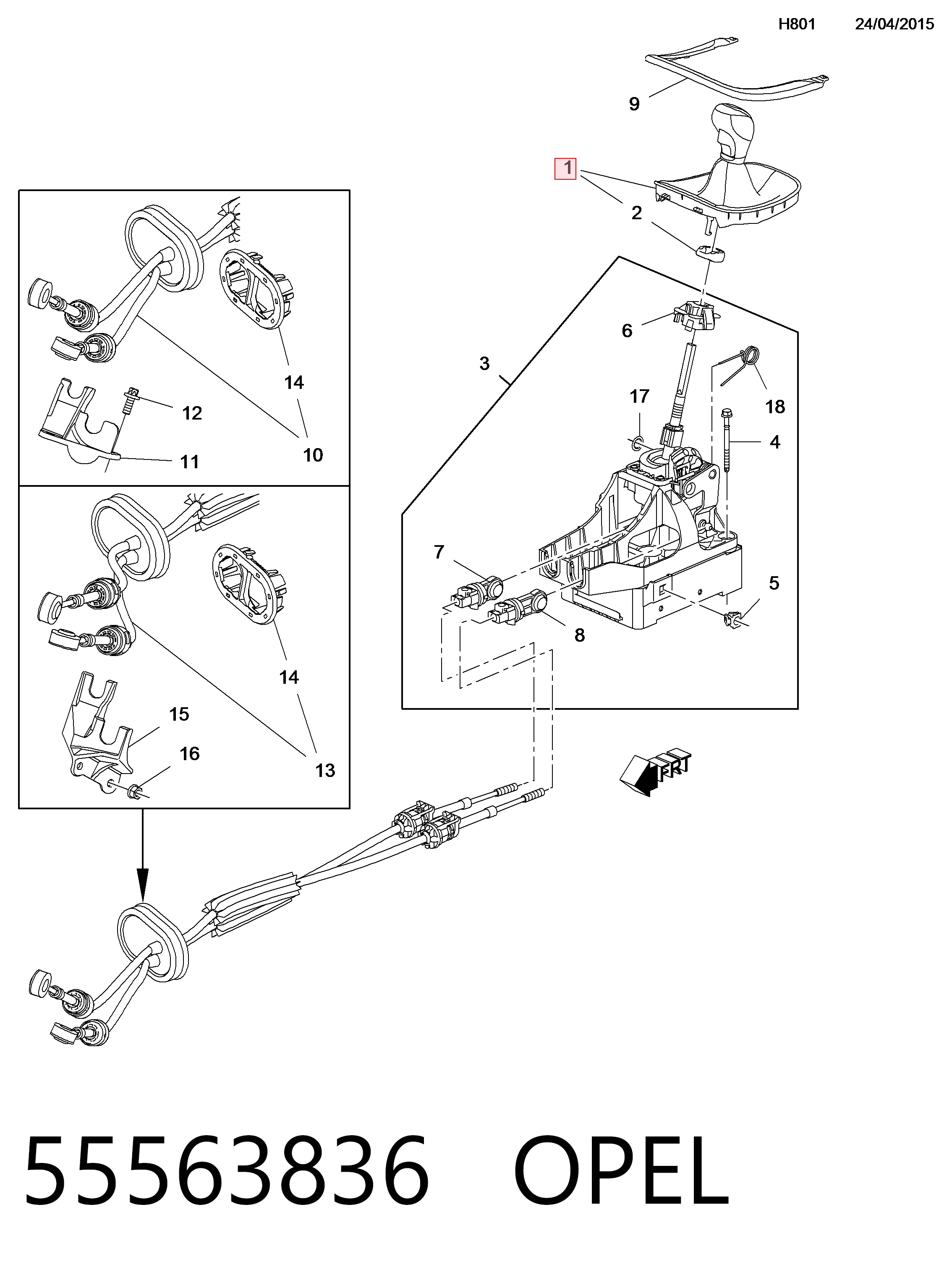 Mando de cambios para Opel Insignia A G09