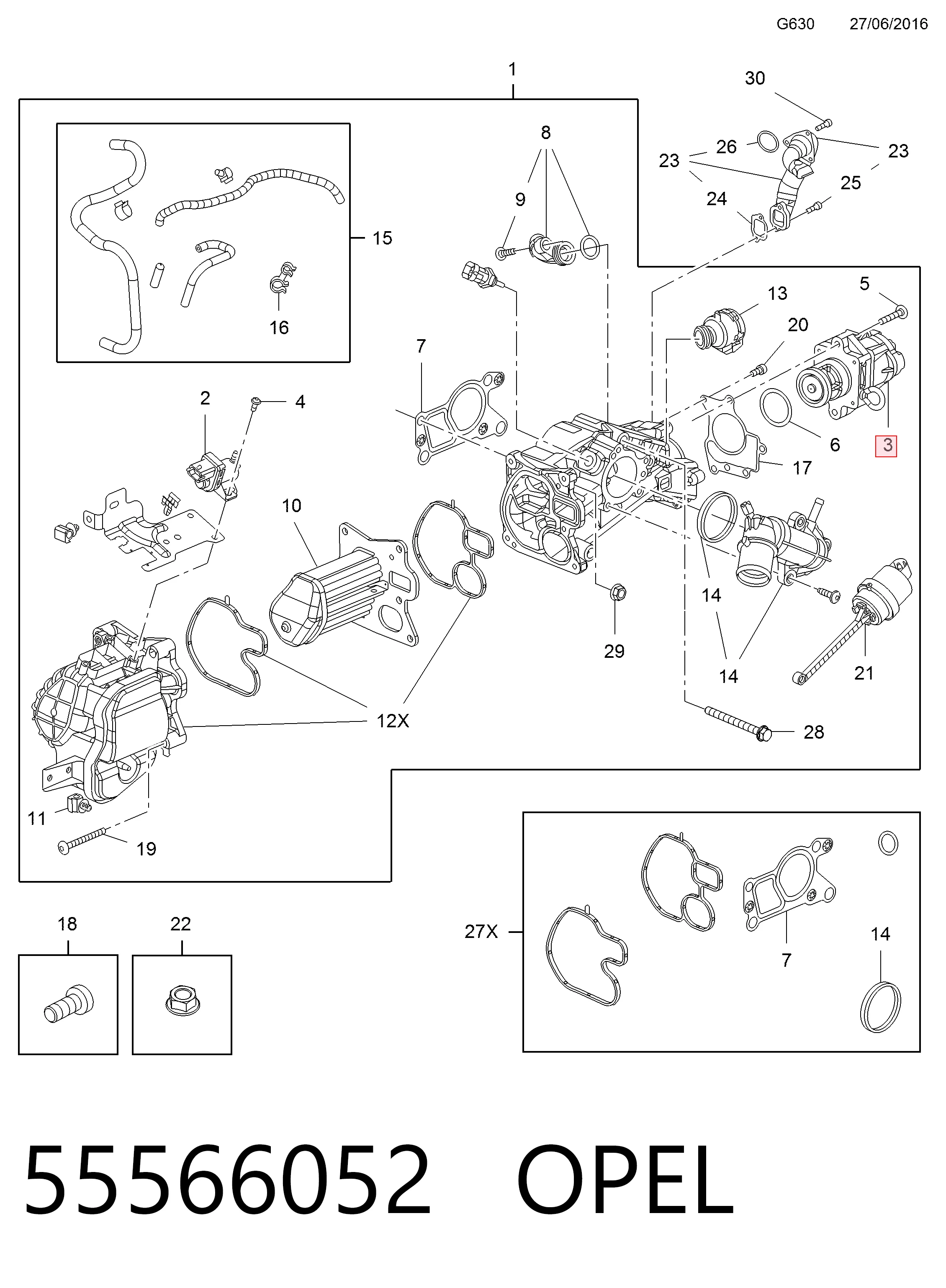 55566052 Opel Válvula EGR