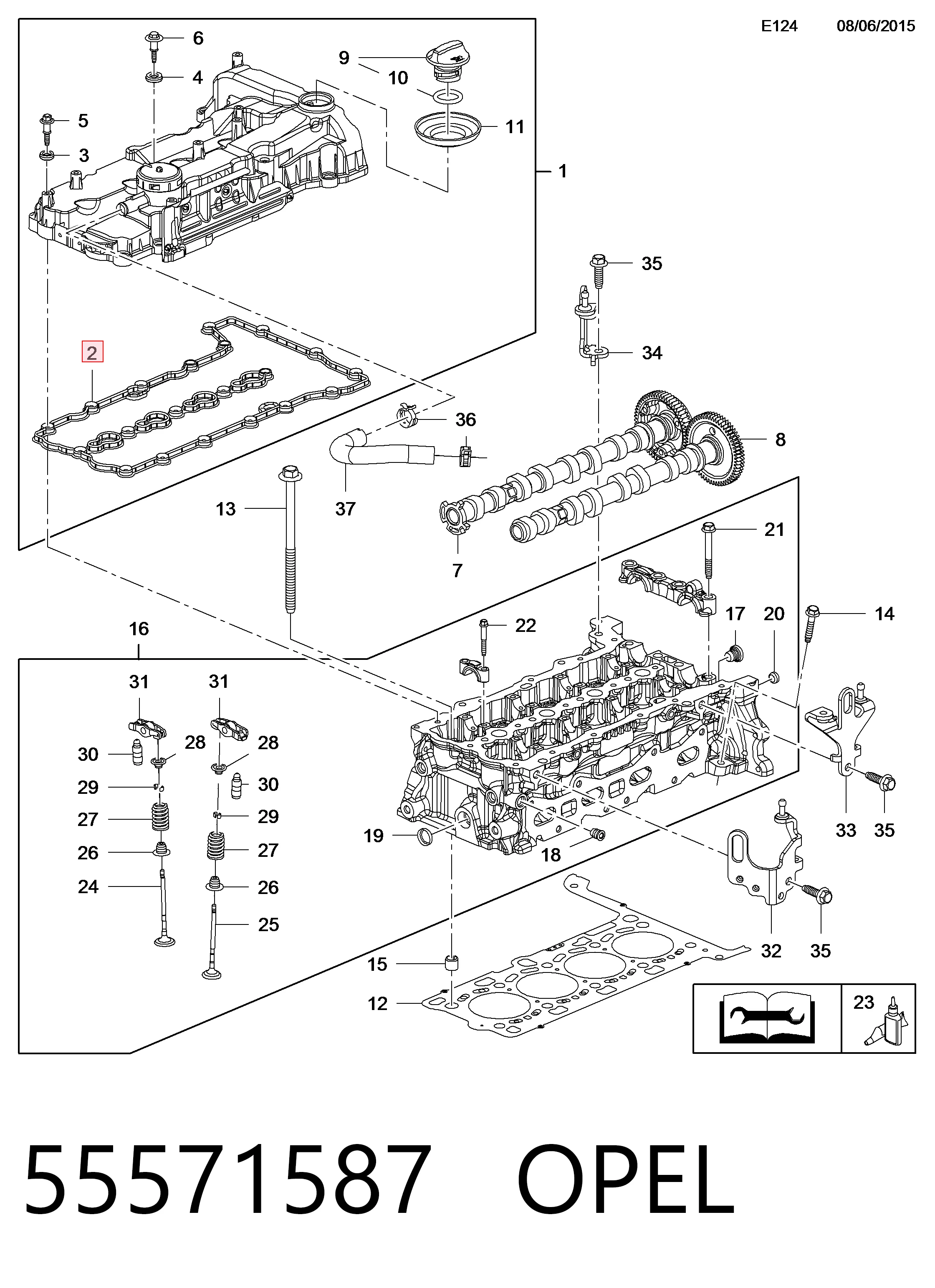 Junta tapa válvula General Motors 638203 precio, desde 16,44 EUR
