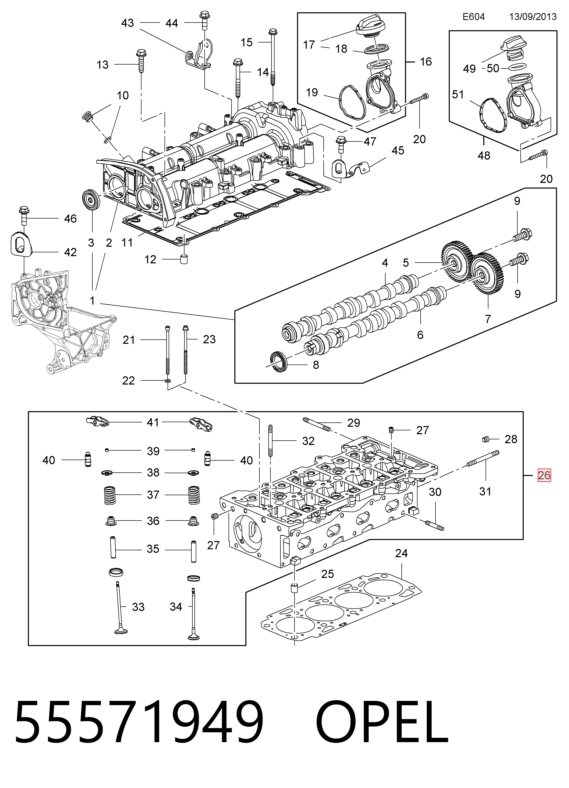 Cabeza del motor para Opel Insignia A G09