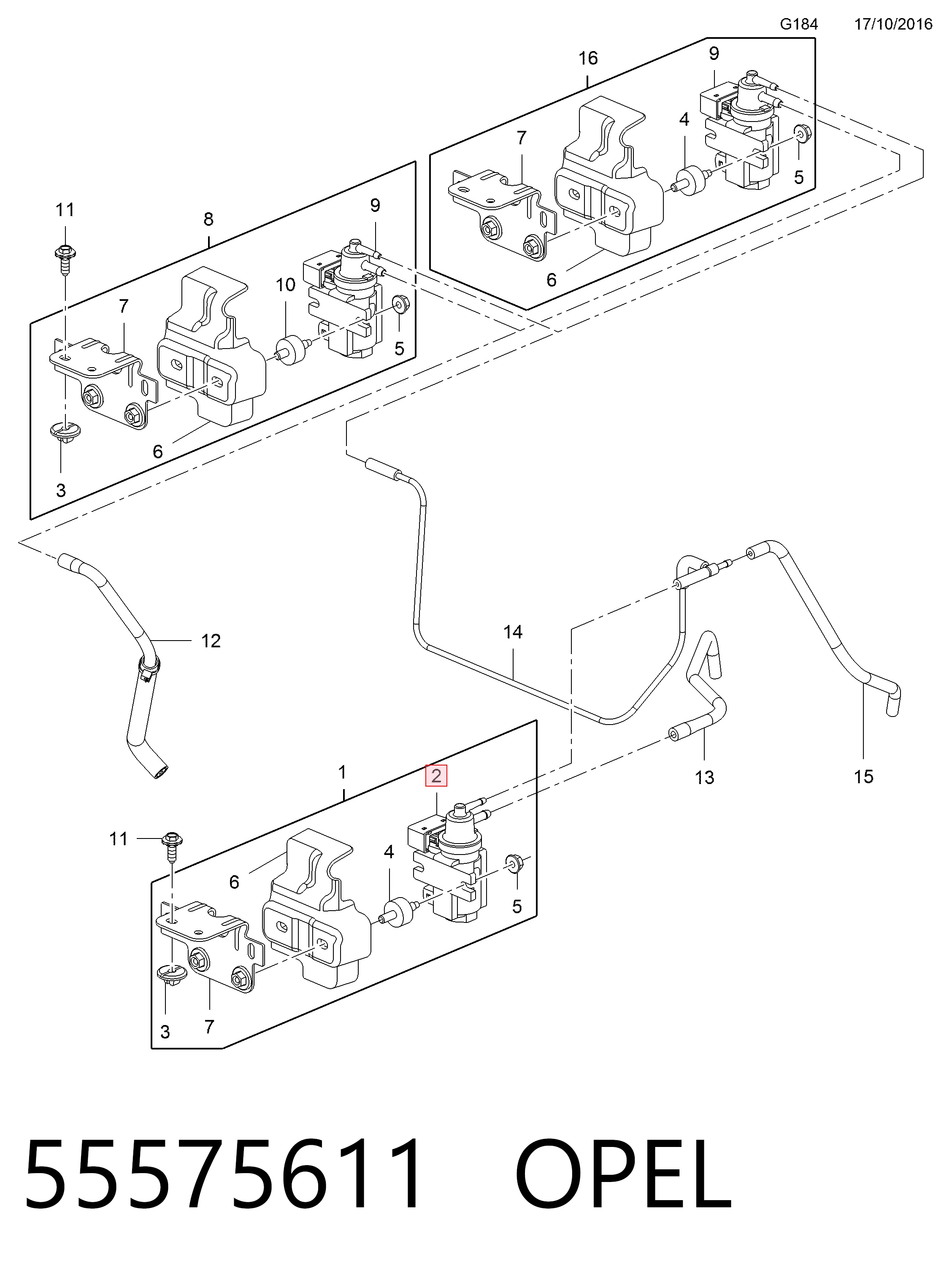 55575611 Opel Válvula solenoide de control de presión de sobrealimentación