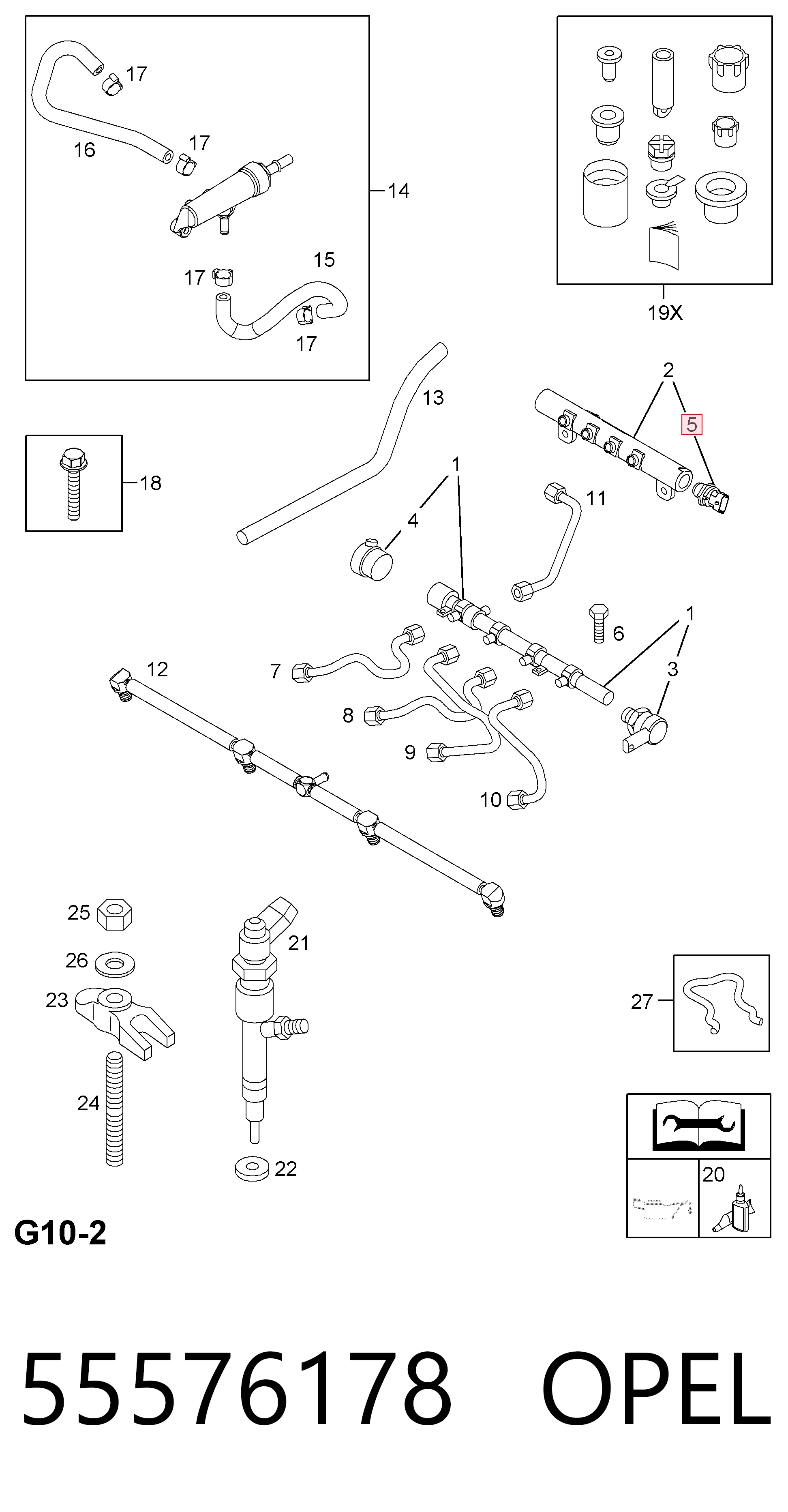 55576178 Opel Sensor de presión de combustible