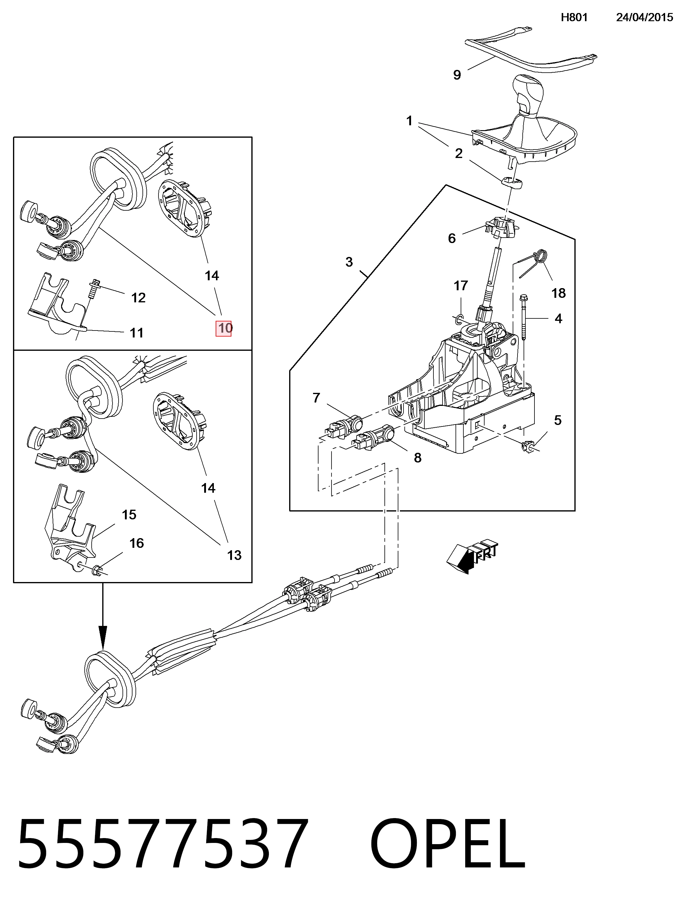 Cable de accionamiento de caja de cambios General Motors 55499538 precio, desde 84,94 EUR