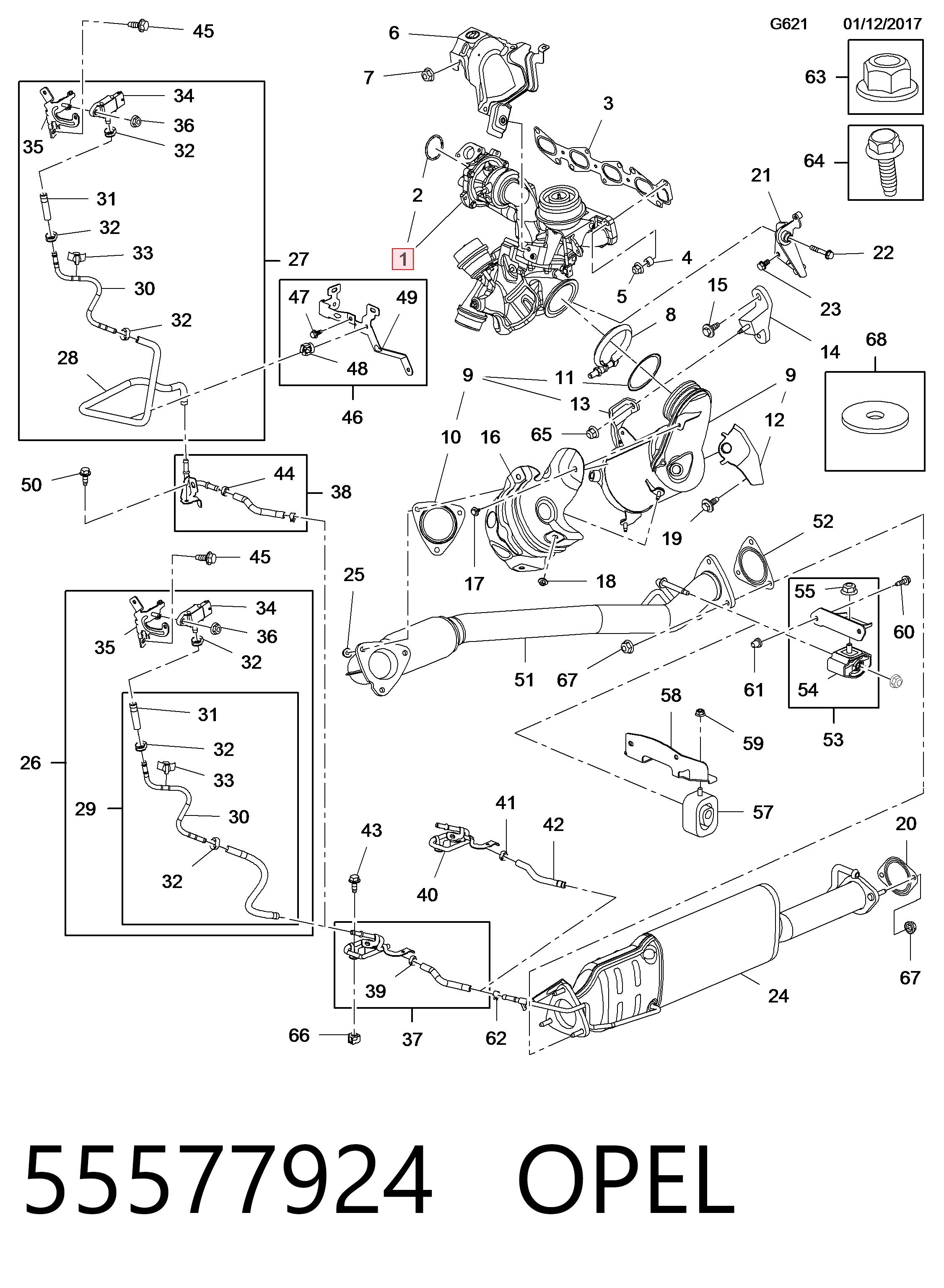 Turbocompresor 55577924 OPEL