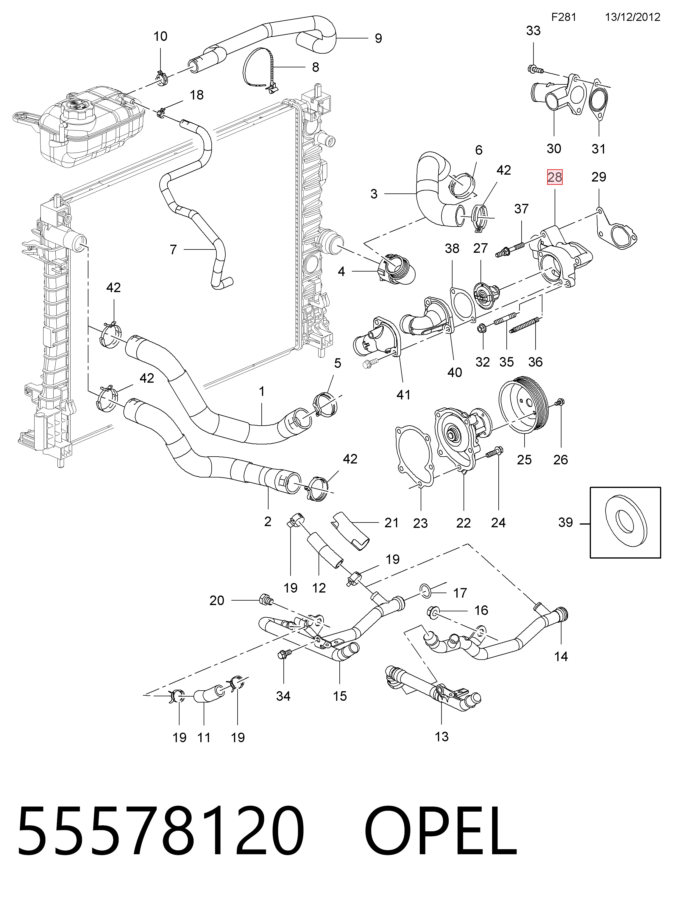 Comprar 55586270 Peugeot/Citroen Caja de termostato