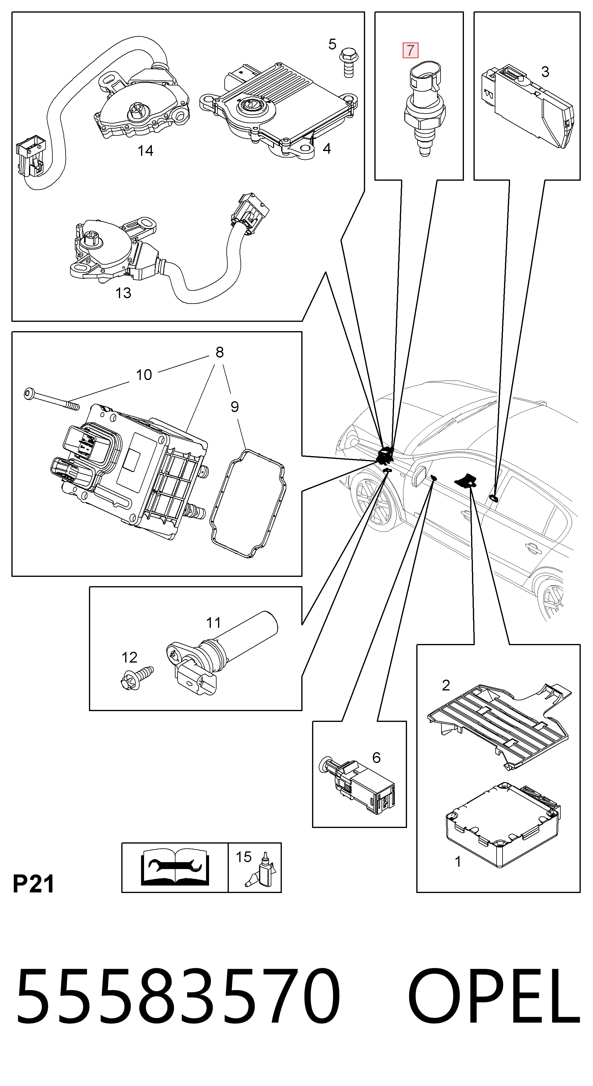 Sensor de marcha atrás Opel Corsa  (X15)