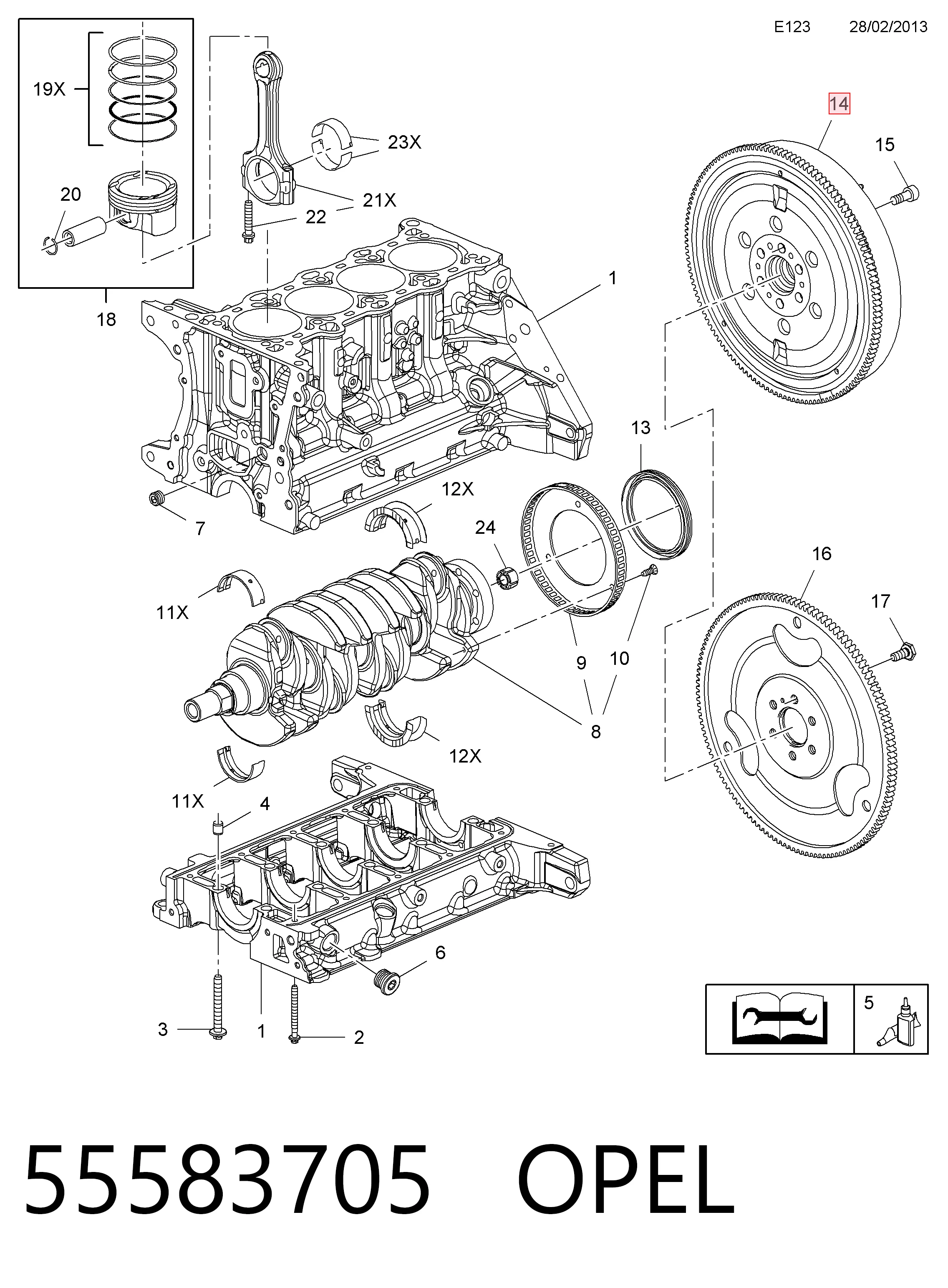 Volante motor 415046510 INA