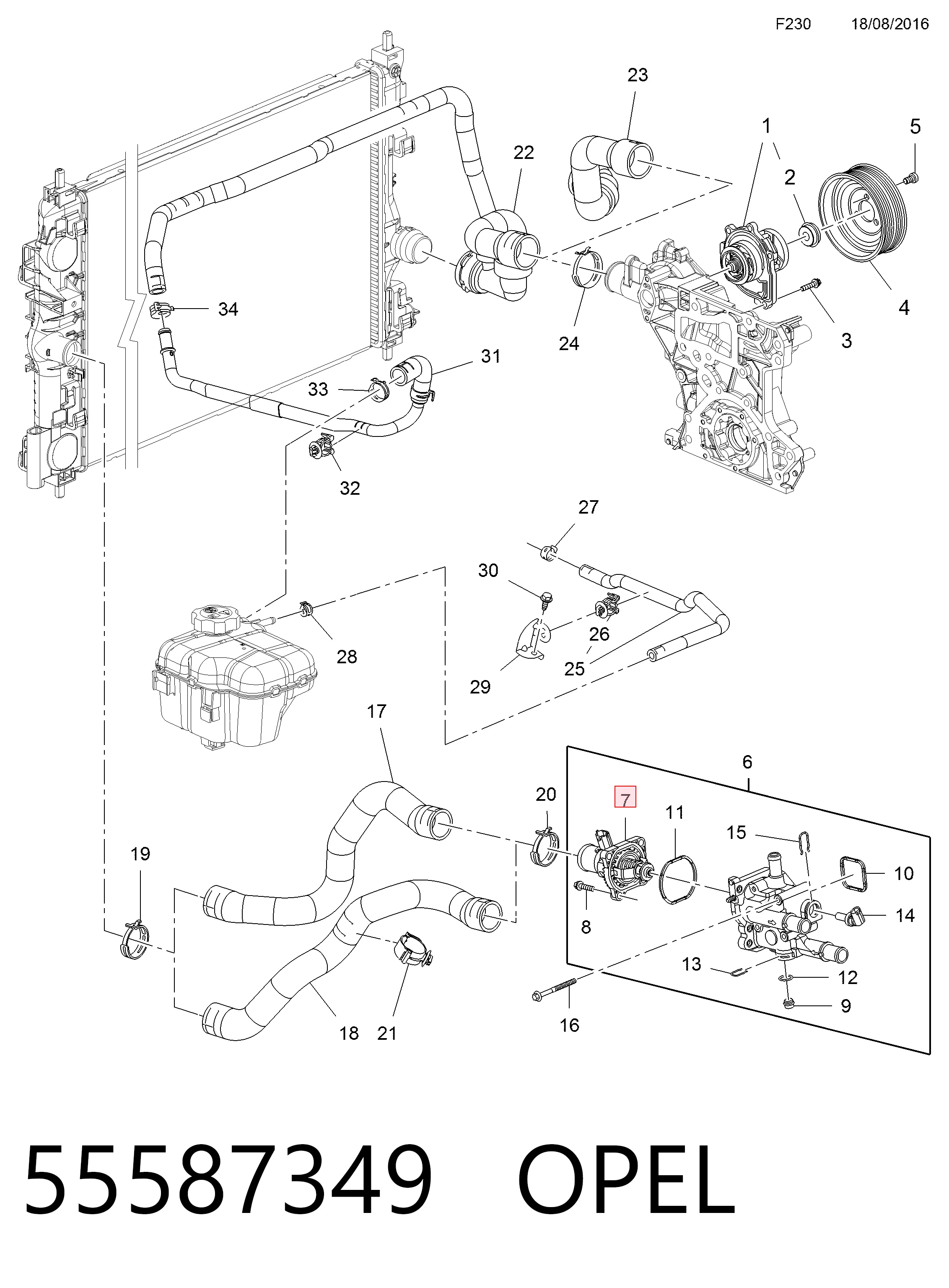 55587349 Opel Termostato de agua