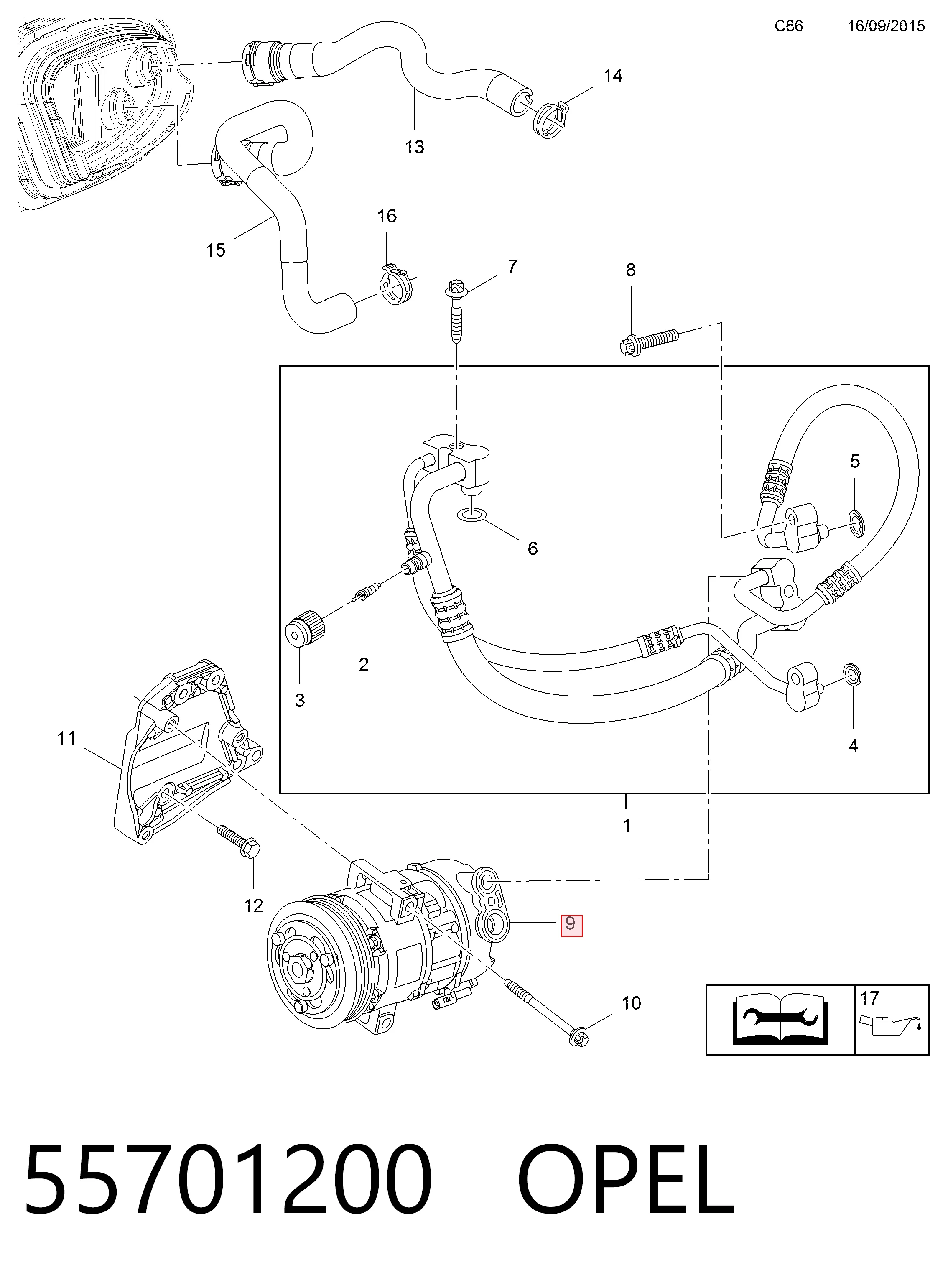 55701200 Opel Compresor climatizador