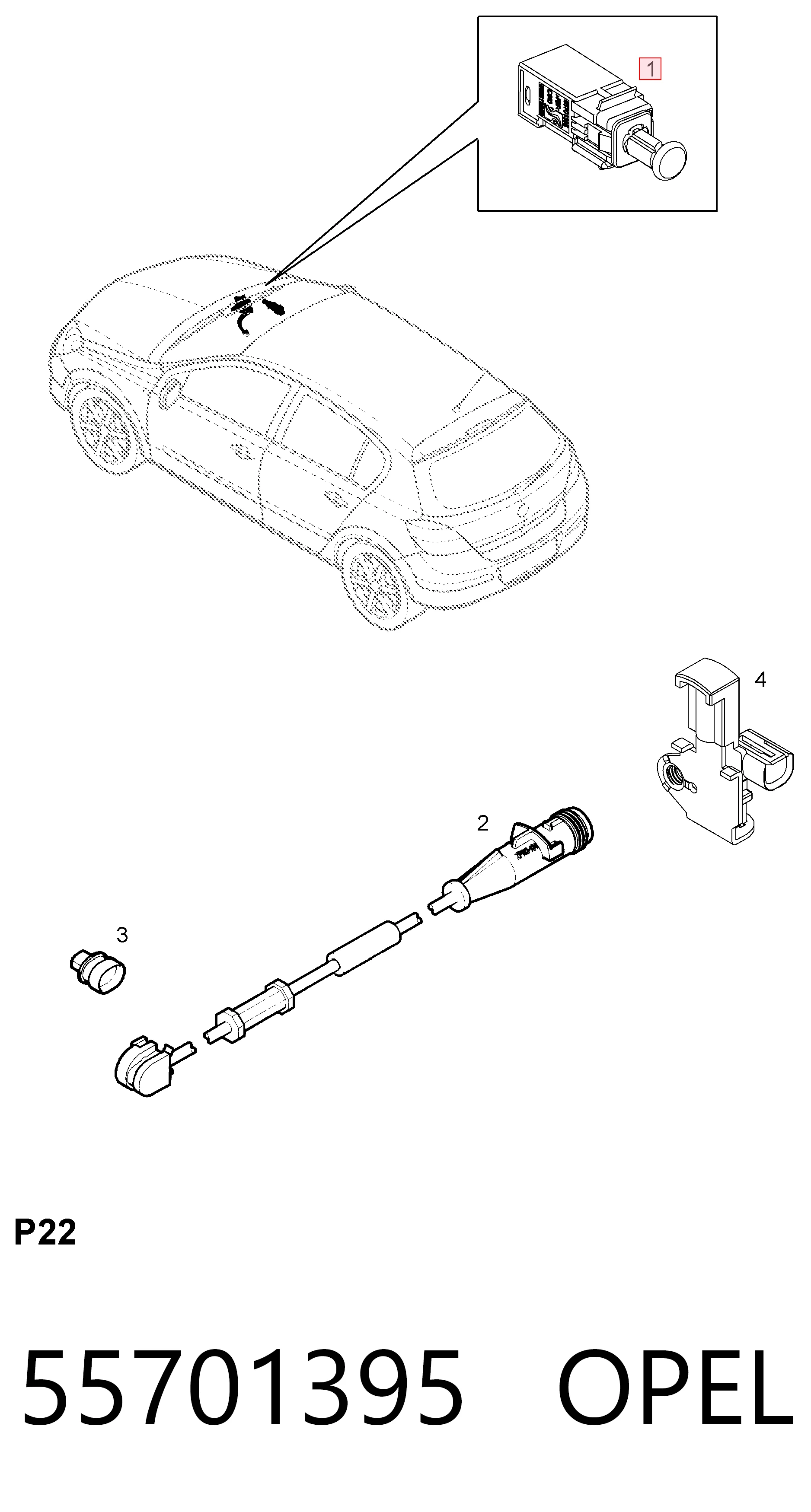 55701395 Opel Interruptor luces de freno