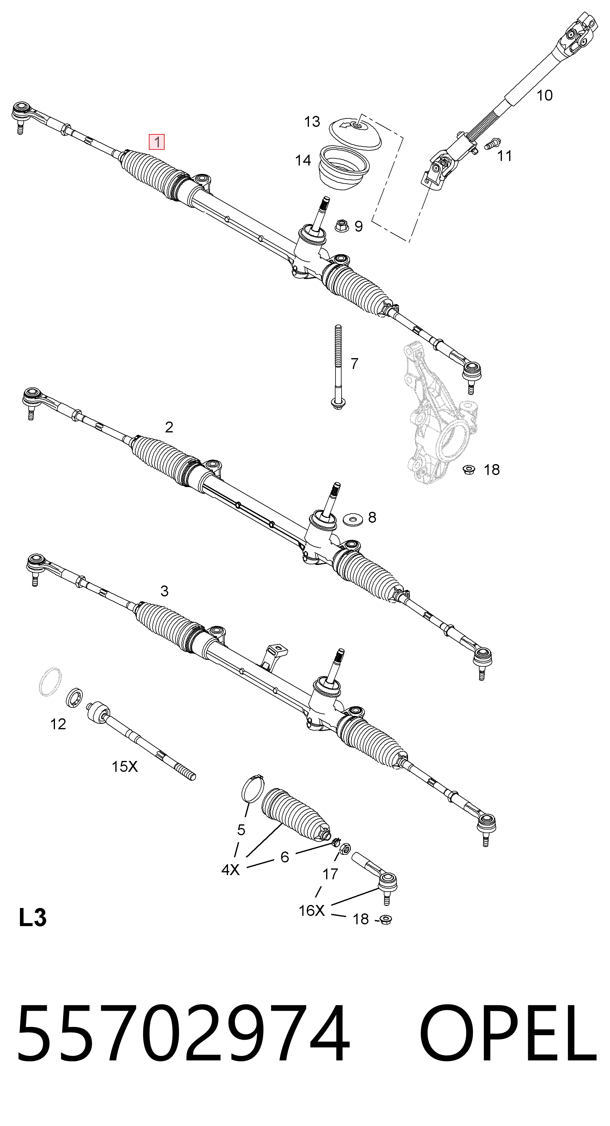 Engranaje de dirección Opel Corsa D monovolumen (S07) (2006 - 2015) precio, desde 107,99 EUR