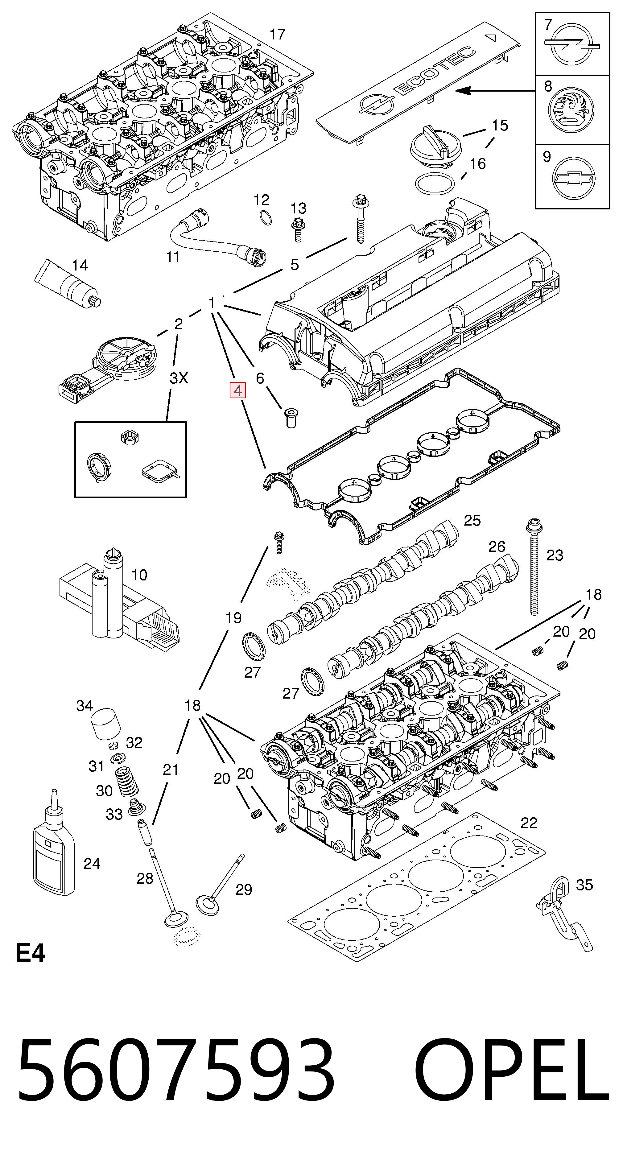5607593 Opel Junta de balancínes