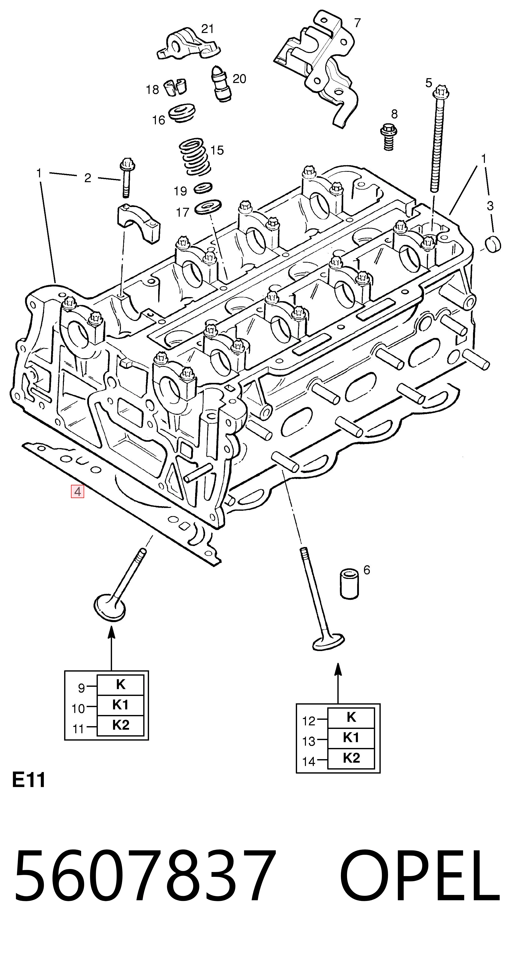 Junta de culata 5607837 OPEL