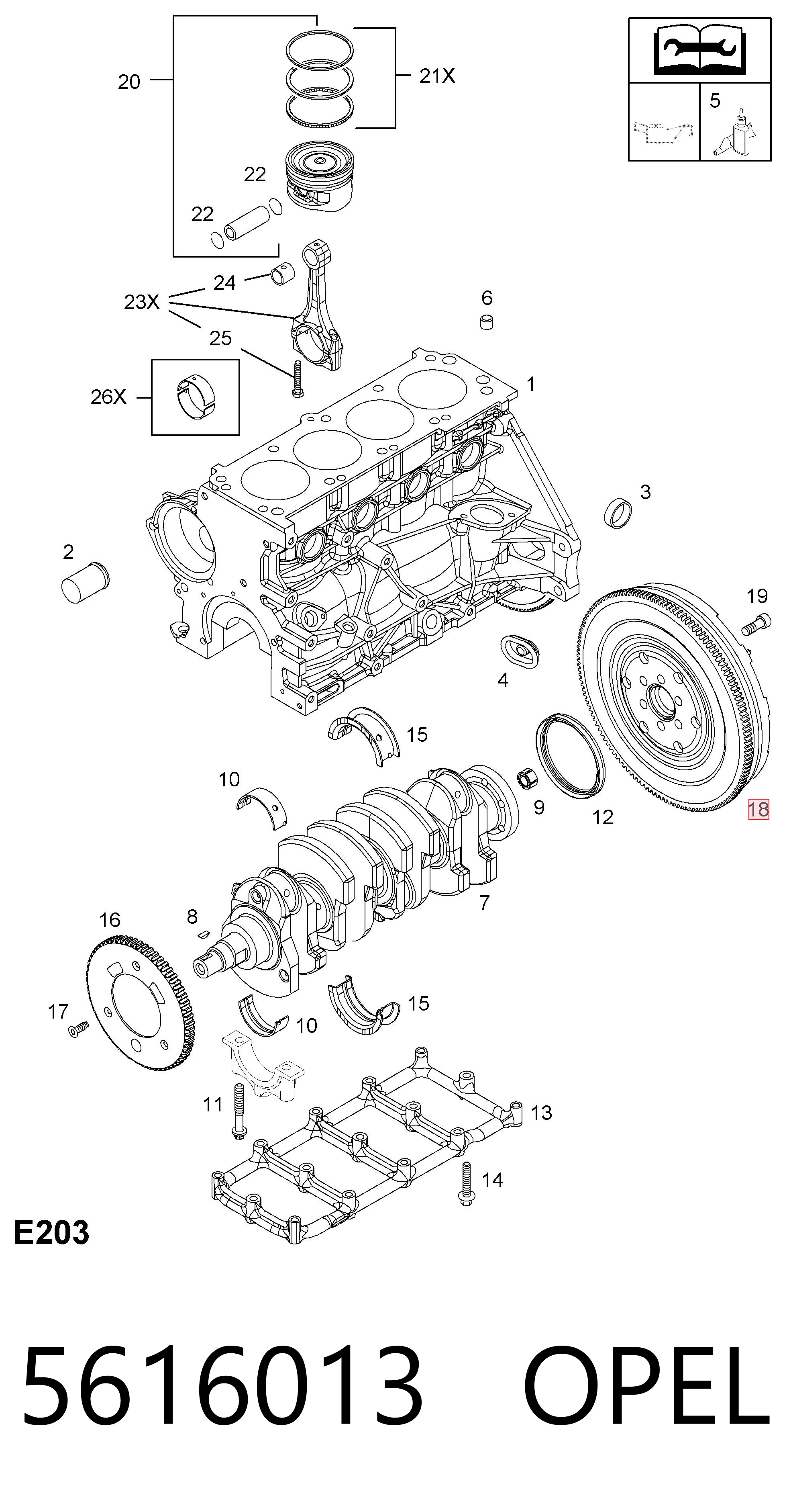 Volante de motor 5616013 OPEL