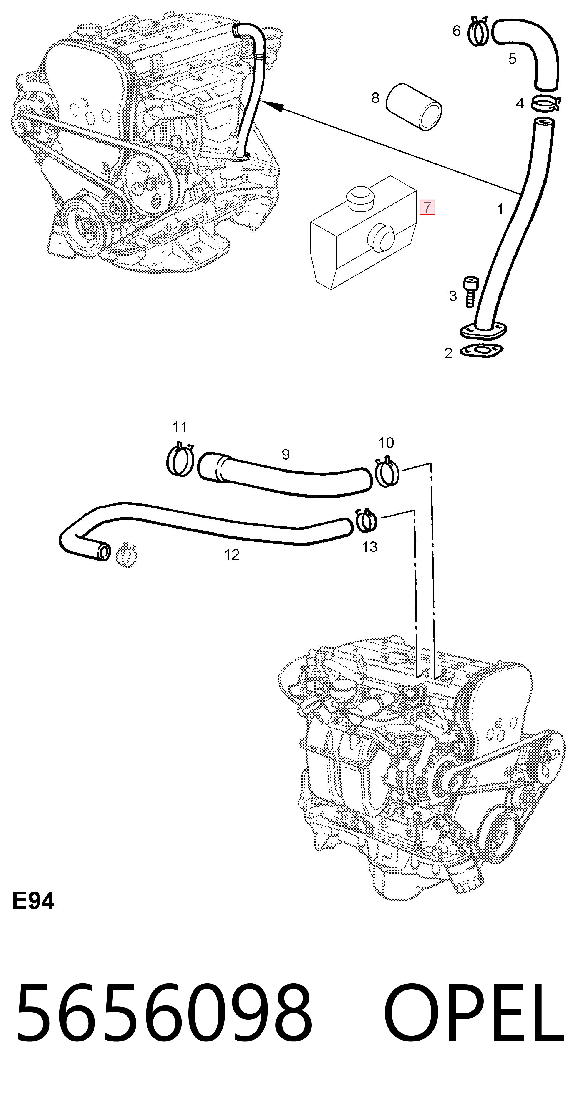 5656098 Opel Separador de aceite del sistema de ventilación del cárter