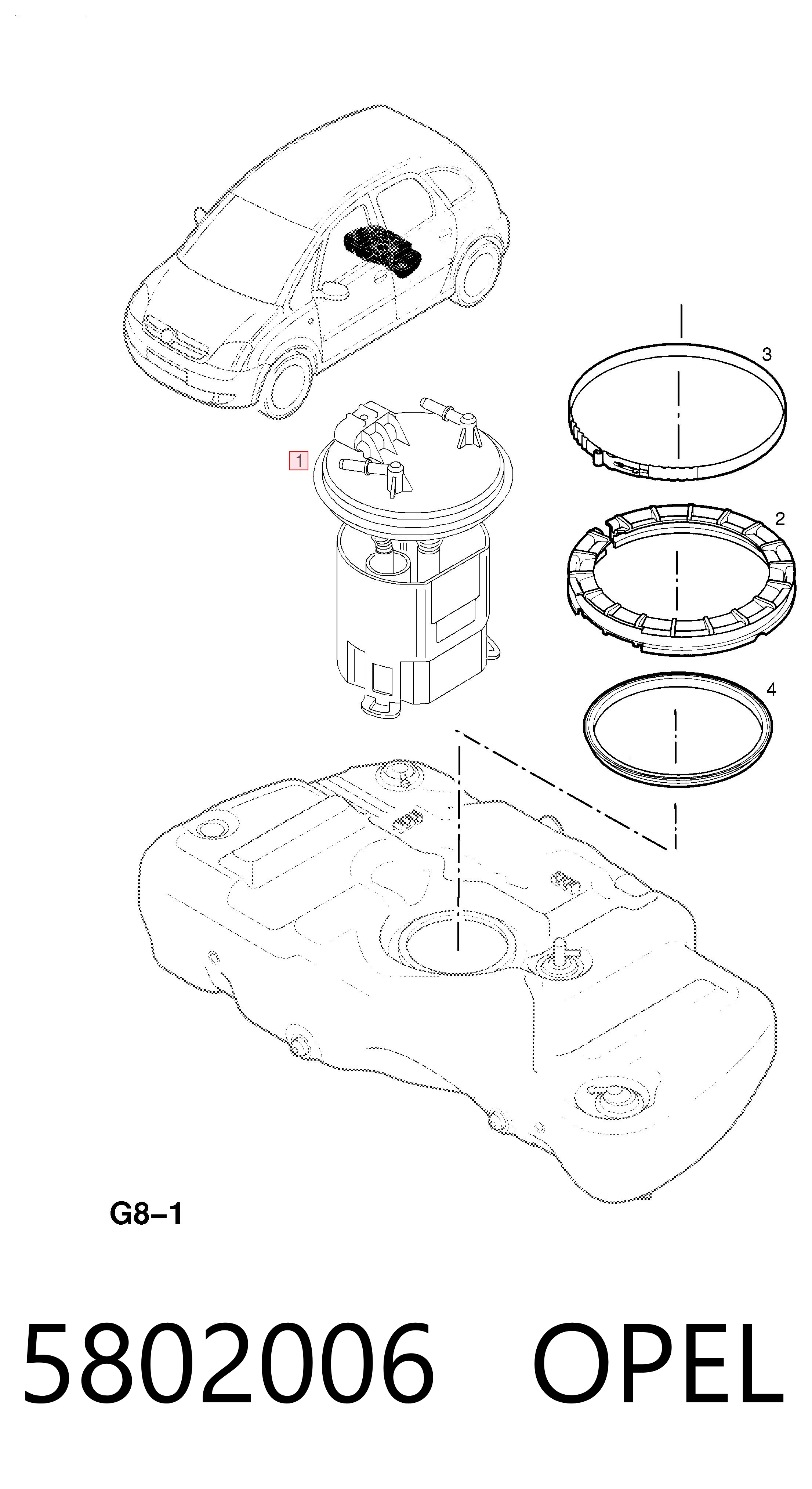 5802006 Opel Módulo de alimentación de combustible
