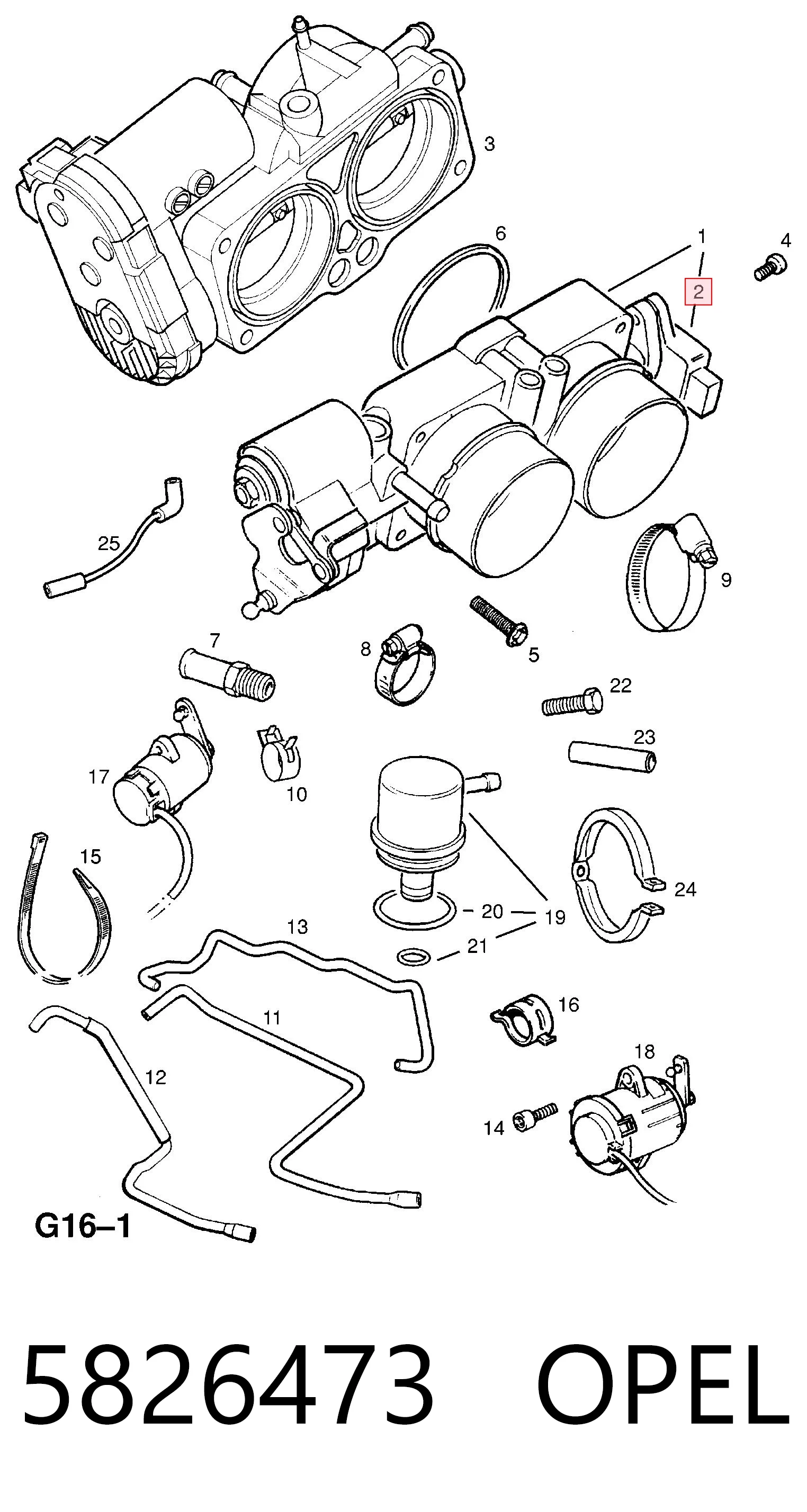5826473 Opel Sensor de posición del acelerador