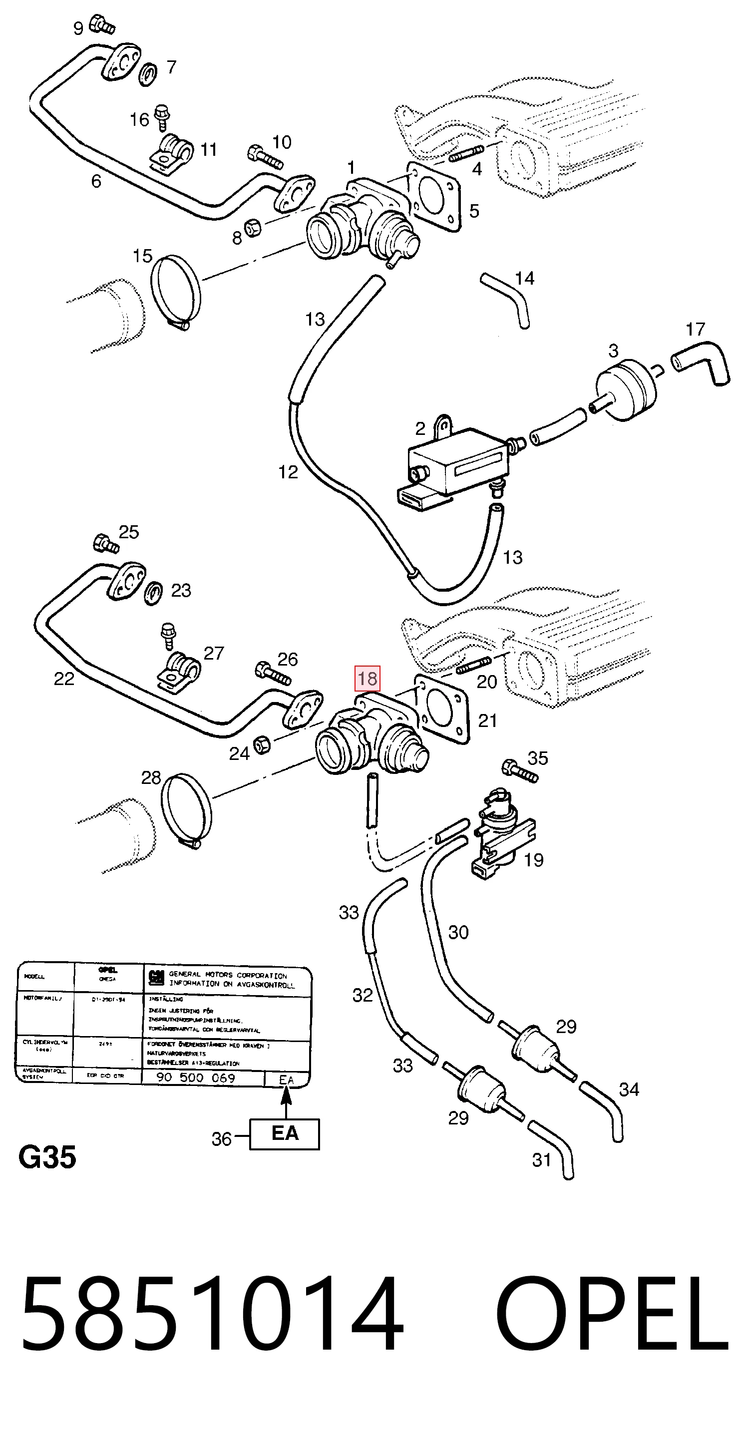 Válvula EGR para BMW 5 E34