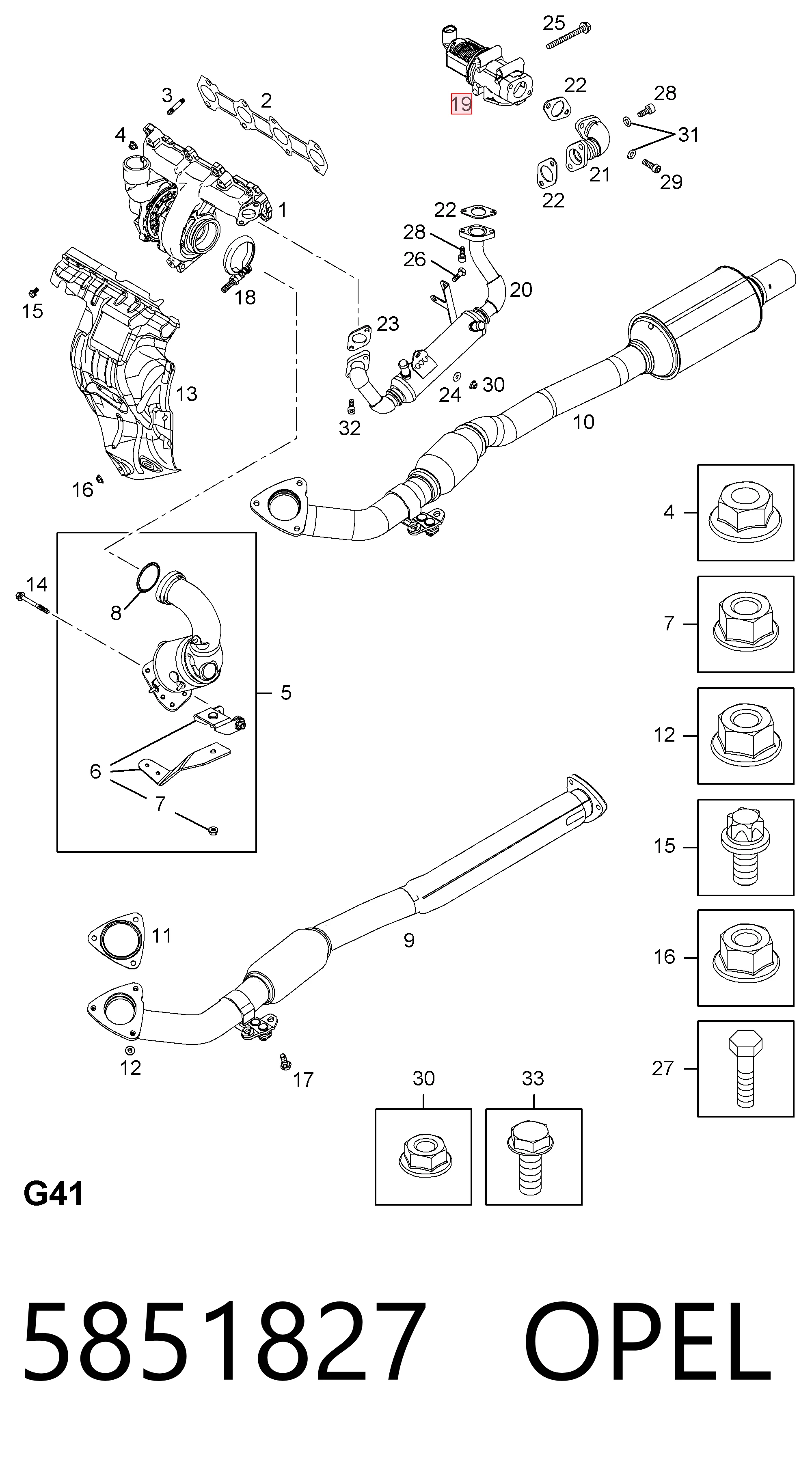 5851827 Opel Válvula EGR