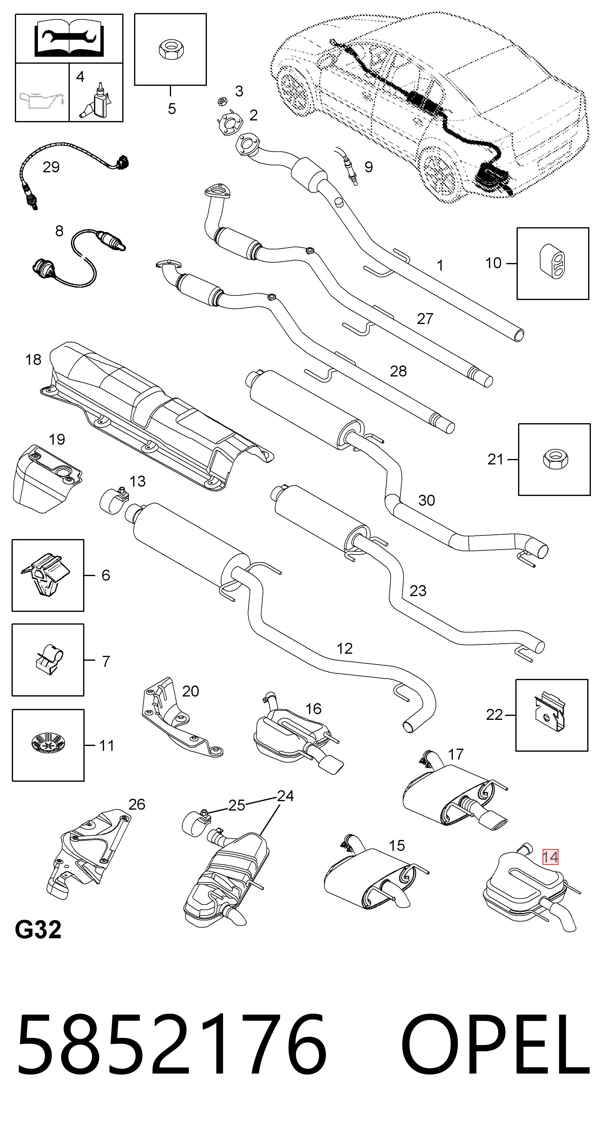 Precio del repuesto Silencioso trasero Vectra hatchback