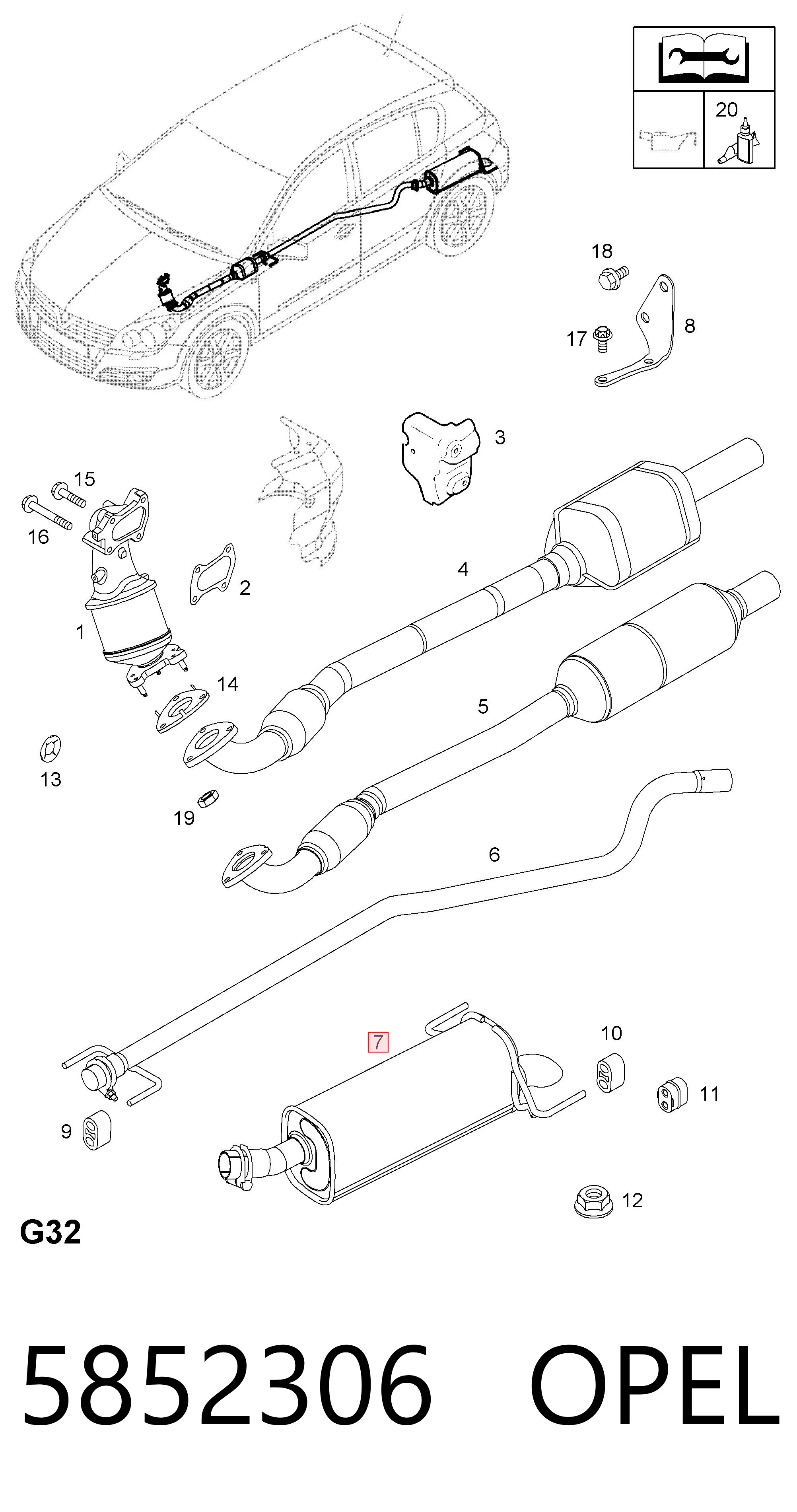 Silencioso trasero para Opel Astra  (A04)