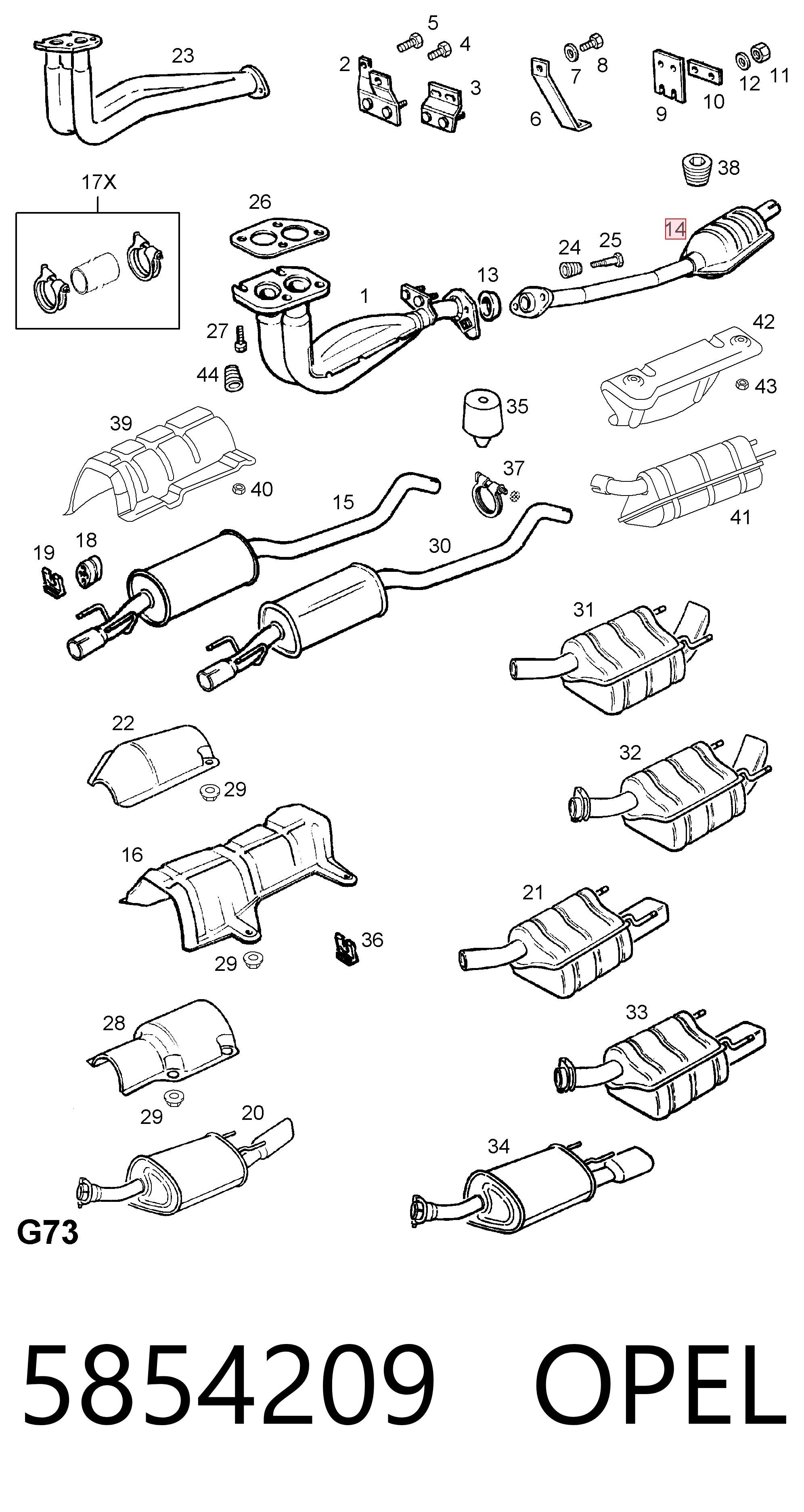 Comprar Catalizador Opel Astra  51, 52, F35, M35 a bajo precio