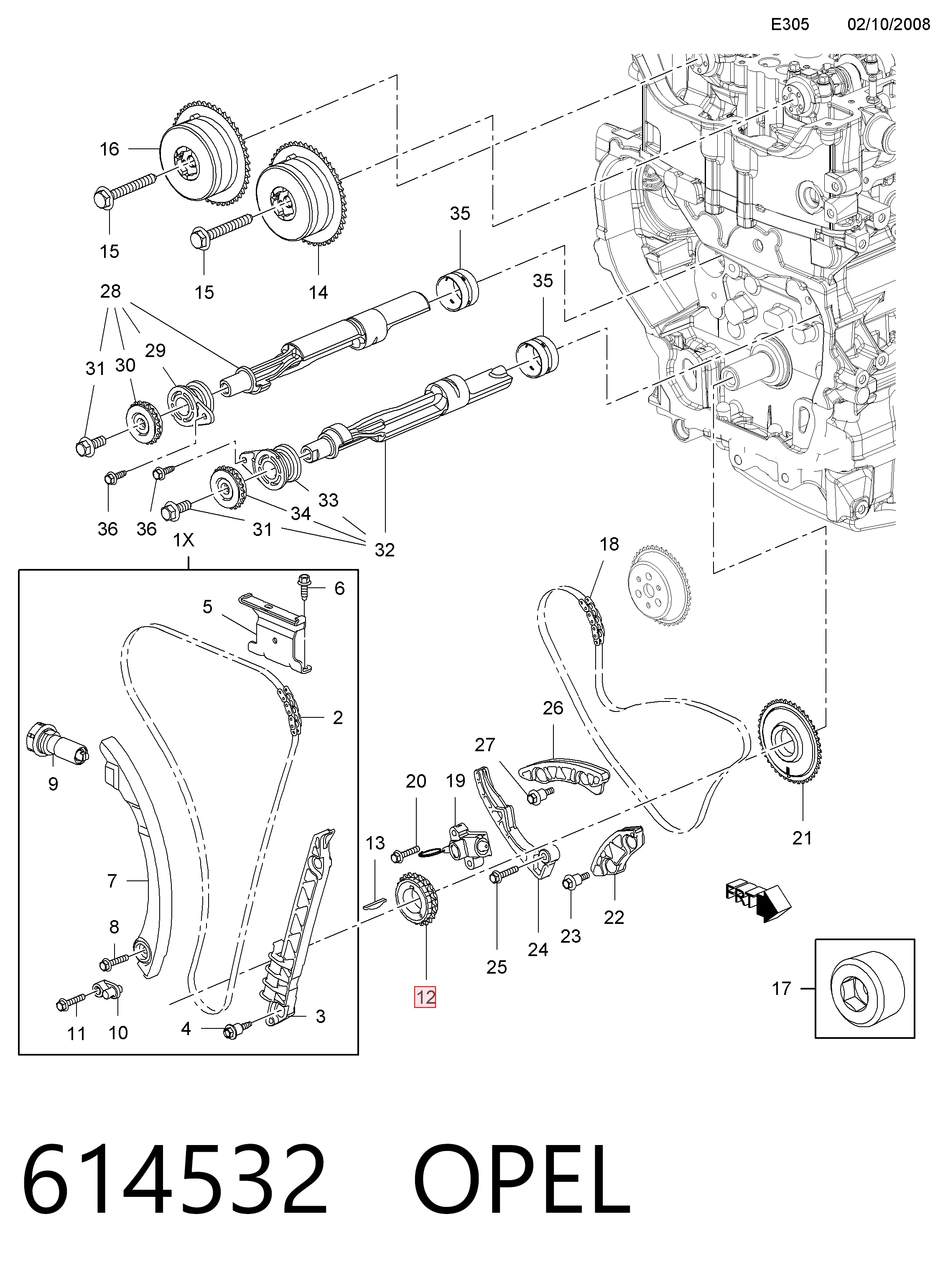 Rueda dentada, cigüeñal Alfa Romeo 159 