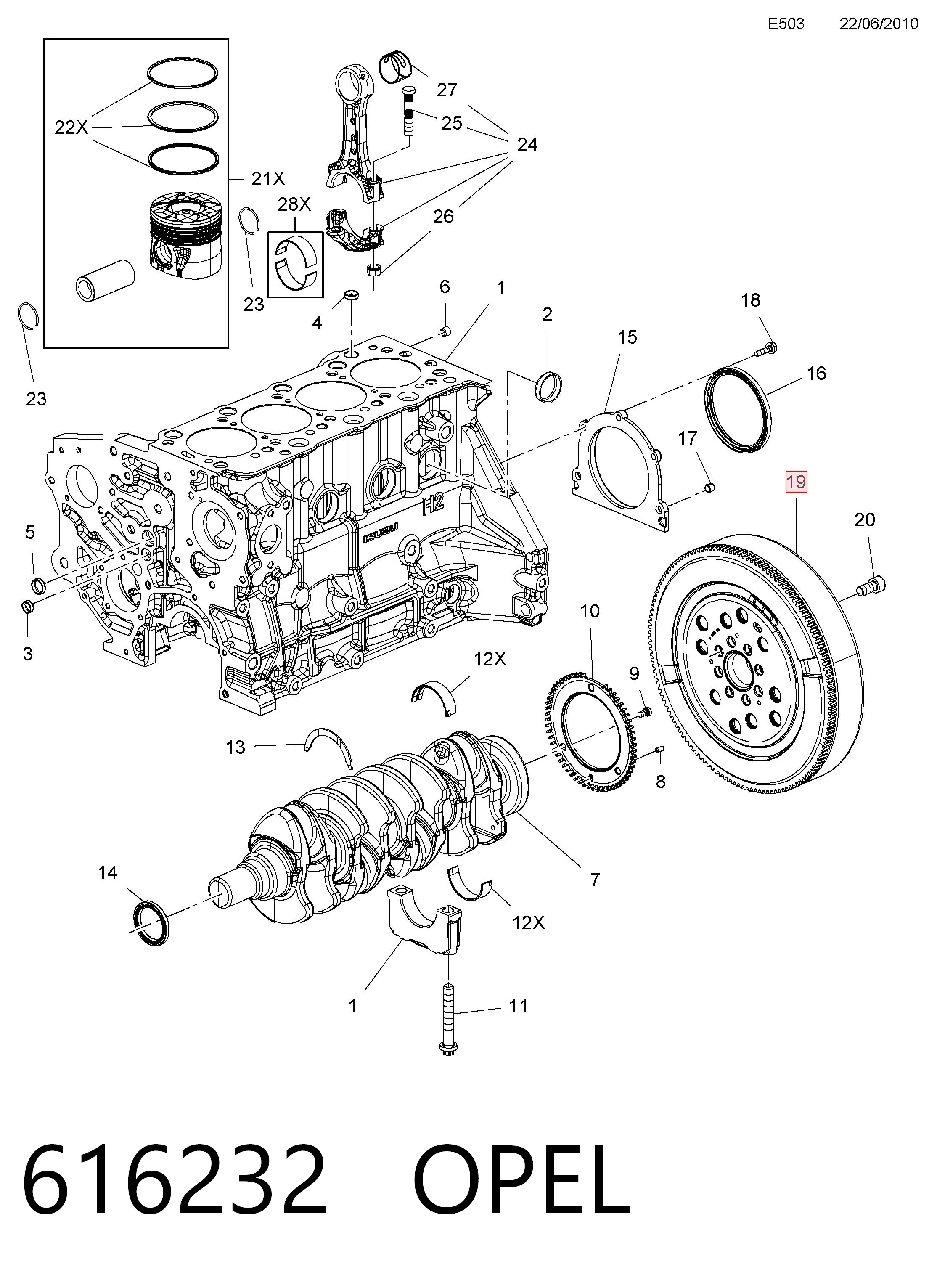 Volante motor 415047210 INA