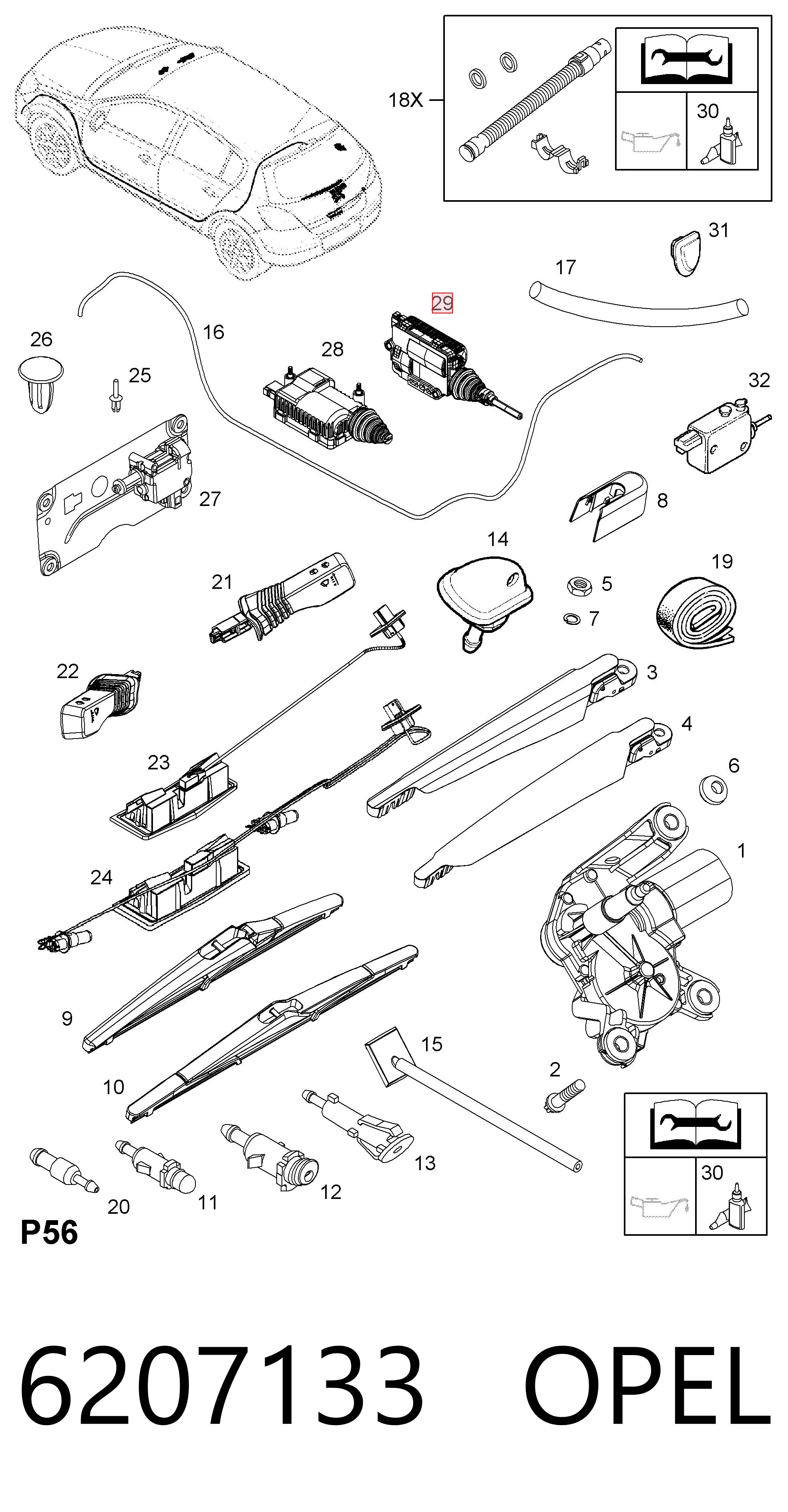 6207133 Opel Motor apertura de tapa combustible