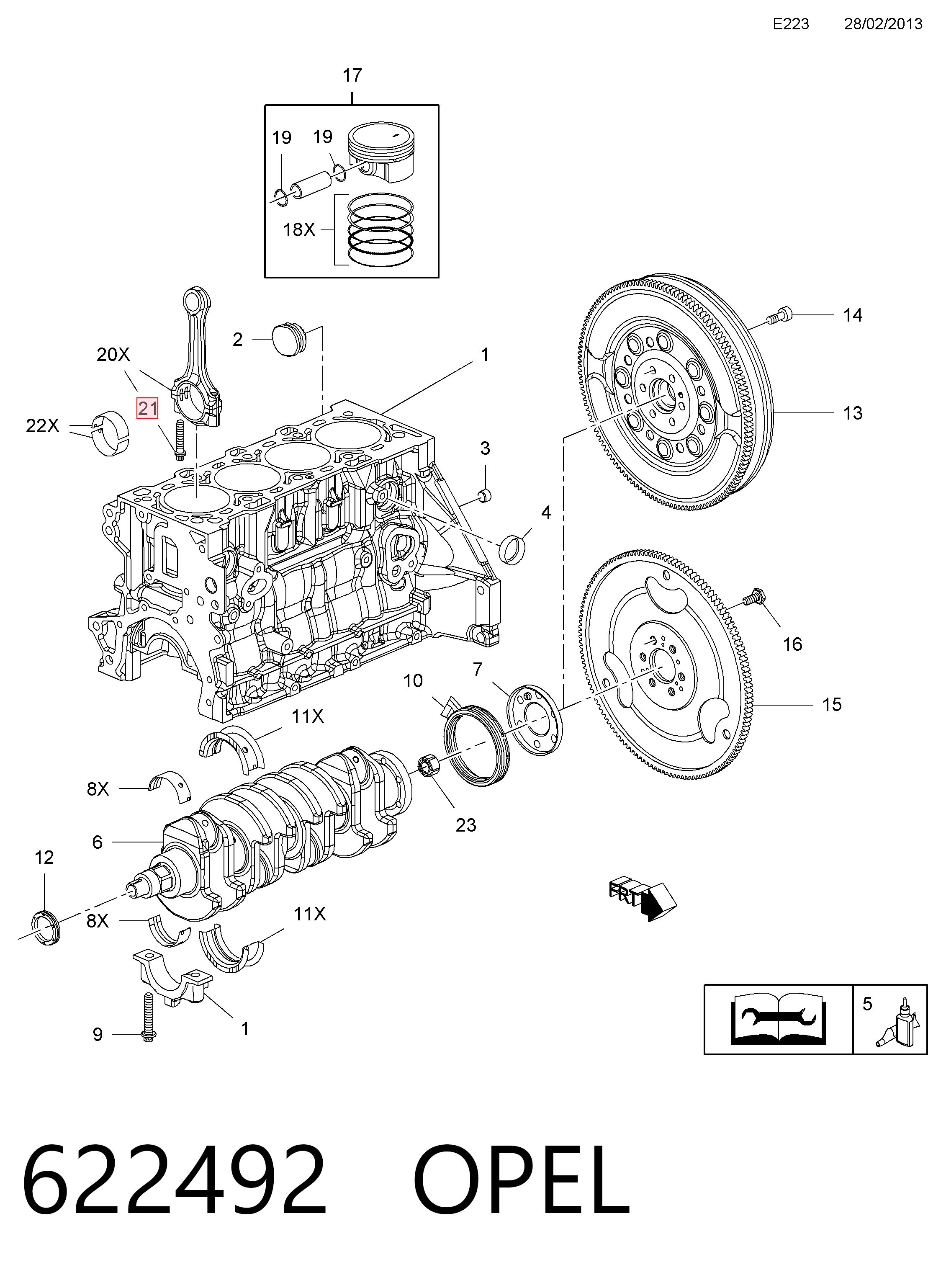 622492 Opel Tornillo de biela