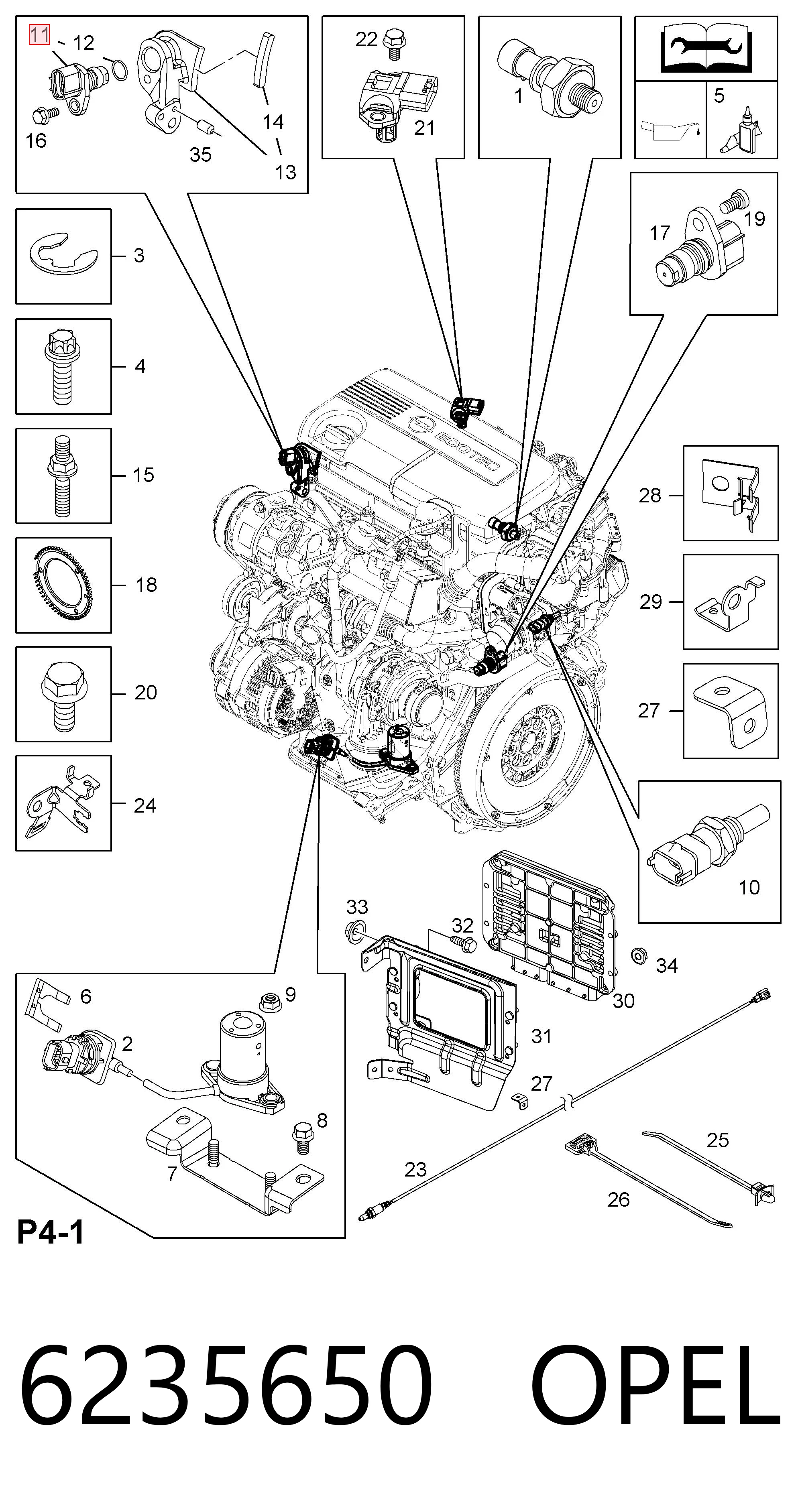 6235650 Opel Sensor posición arbol de levas
