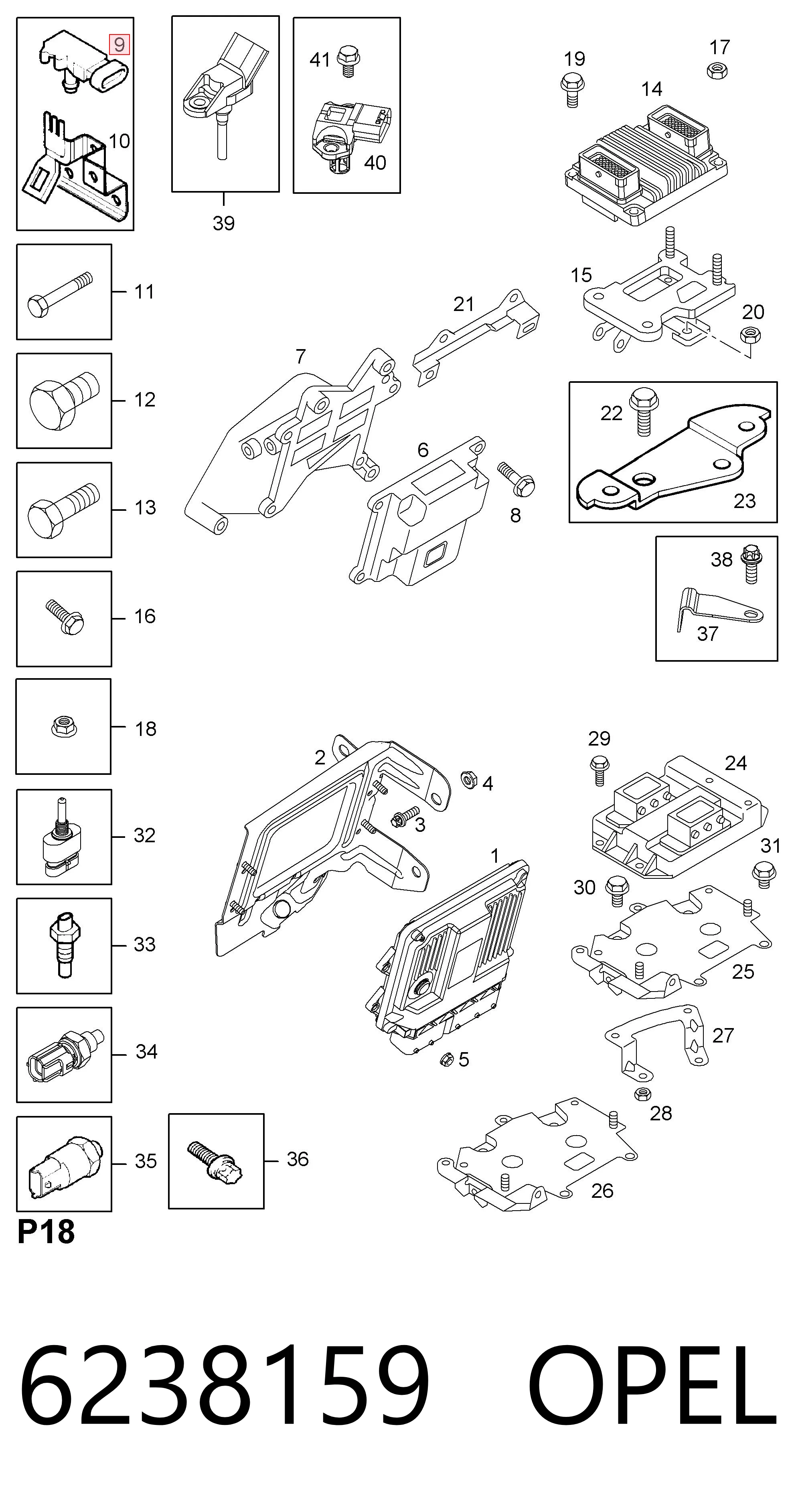 6238159 Opel Sensor De Presion Del Colector De Admision