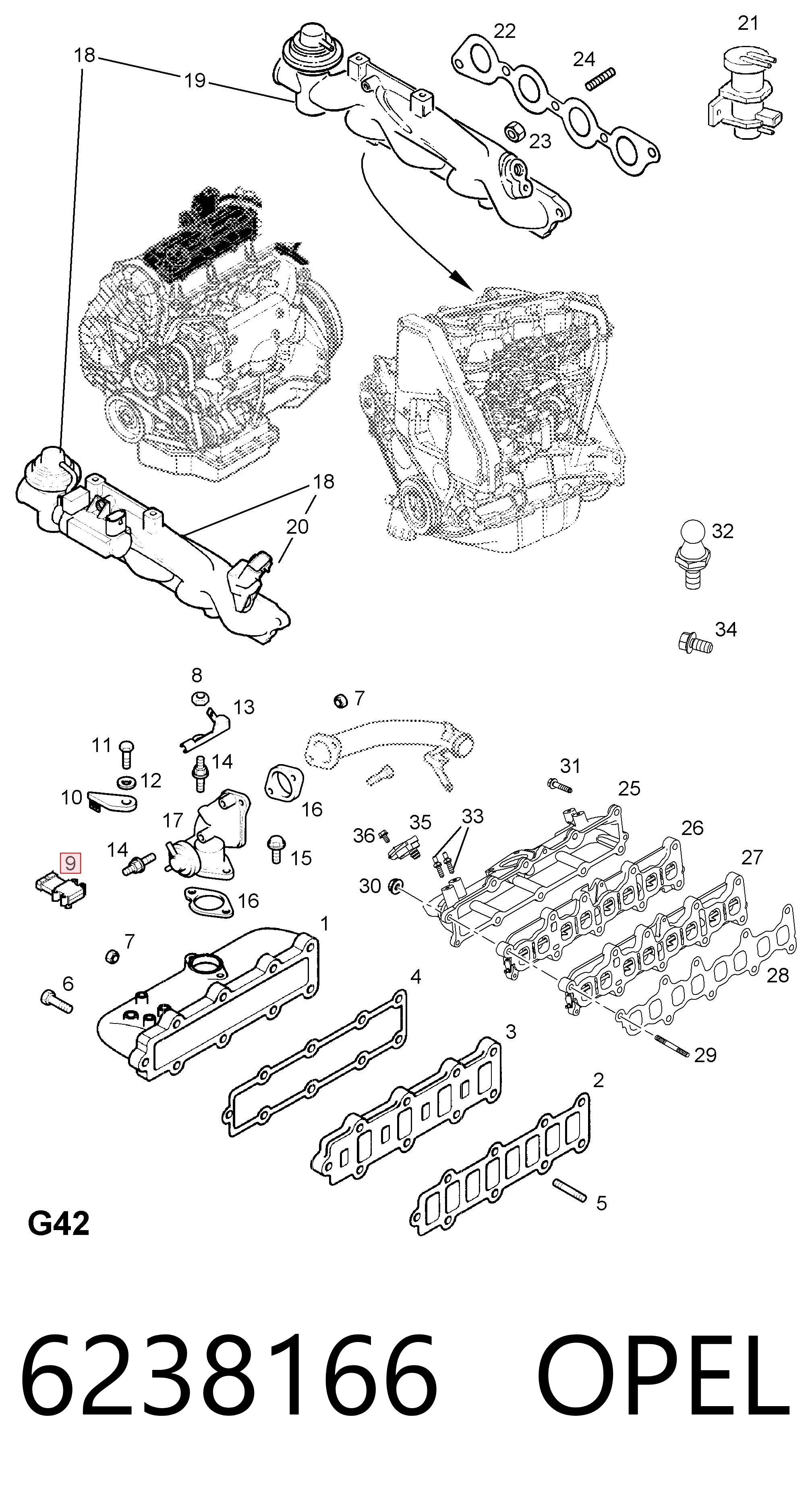 6238166 Opel Sensor De Presion Del Colector De Admision