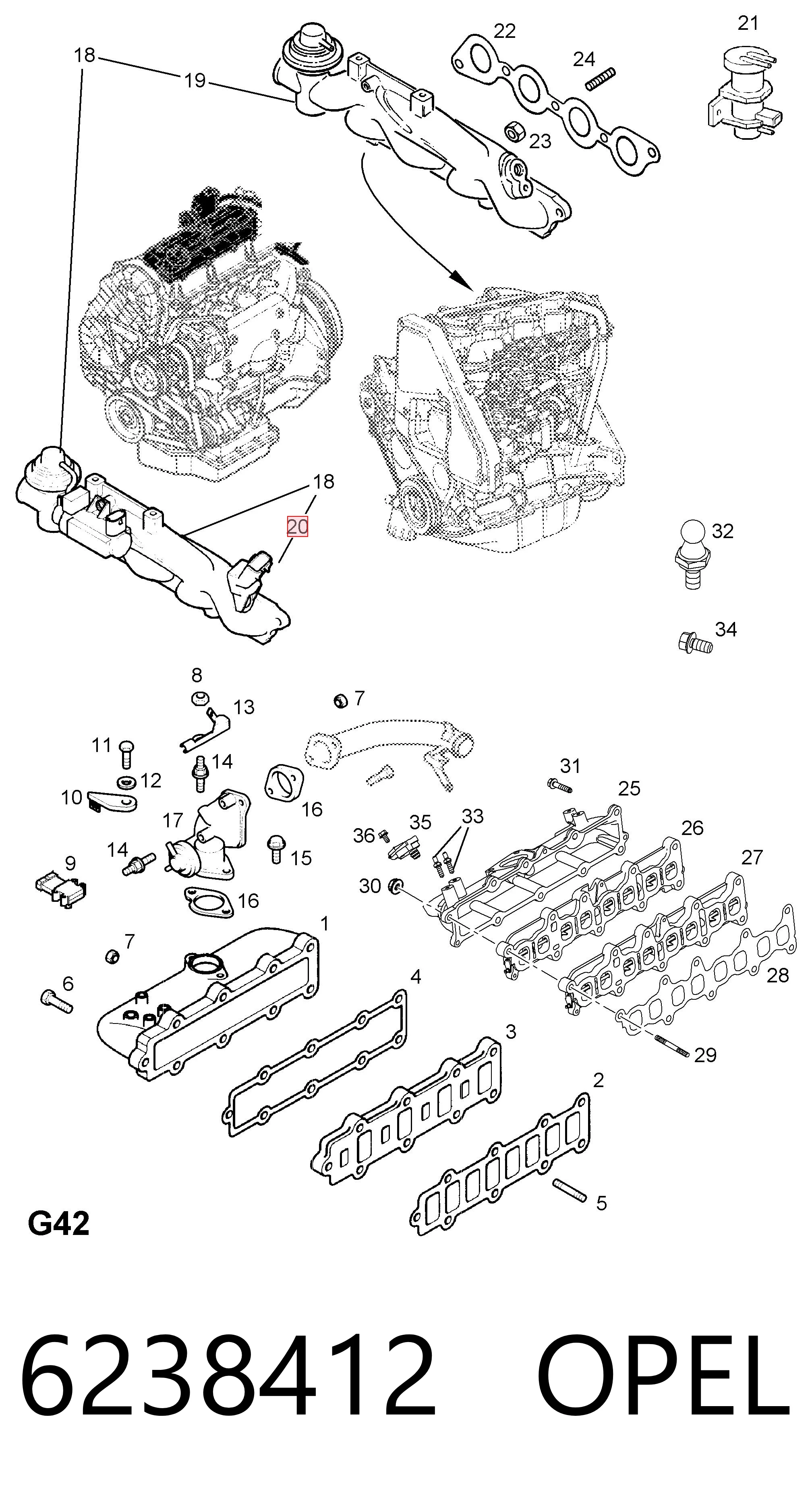 6238412 Opel Sensor De Presion Del Colector De Admision
