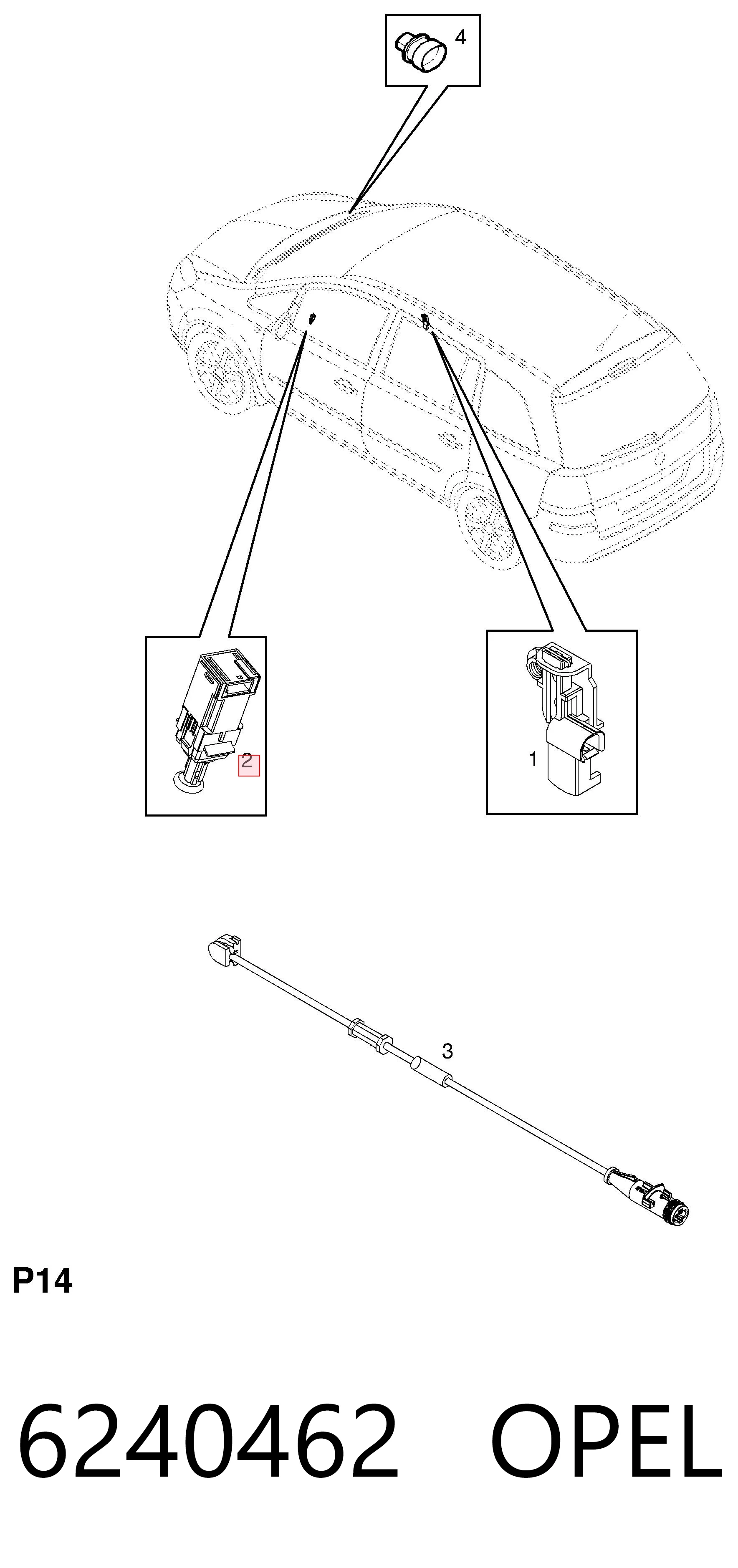 Interruptor de luz de freno 6240462 OPEL