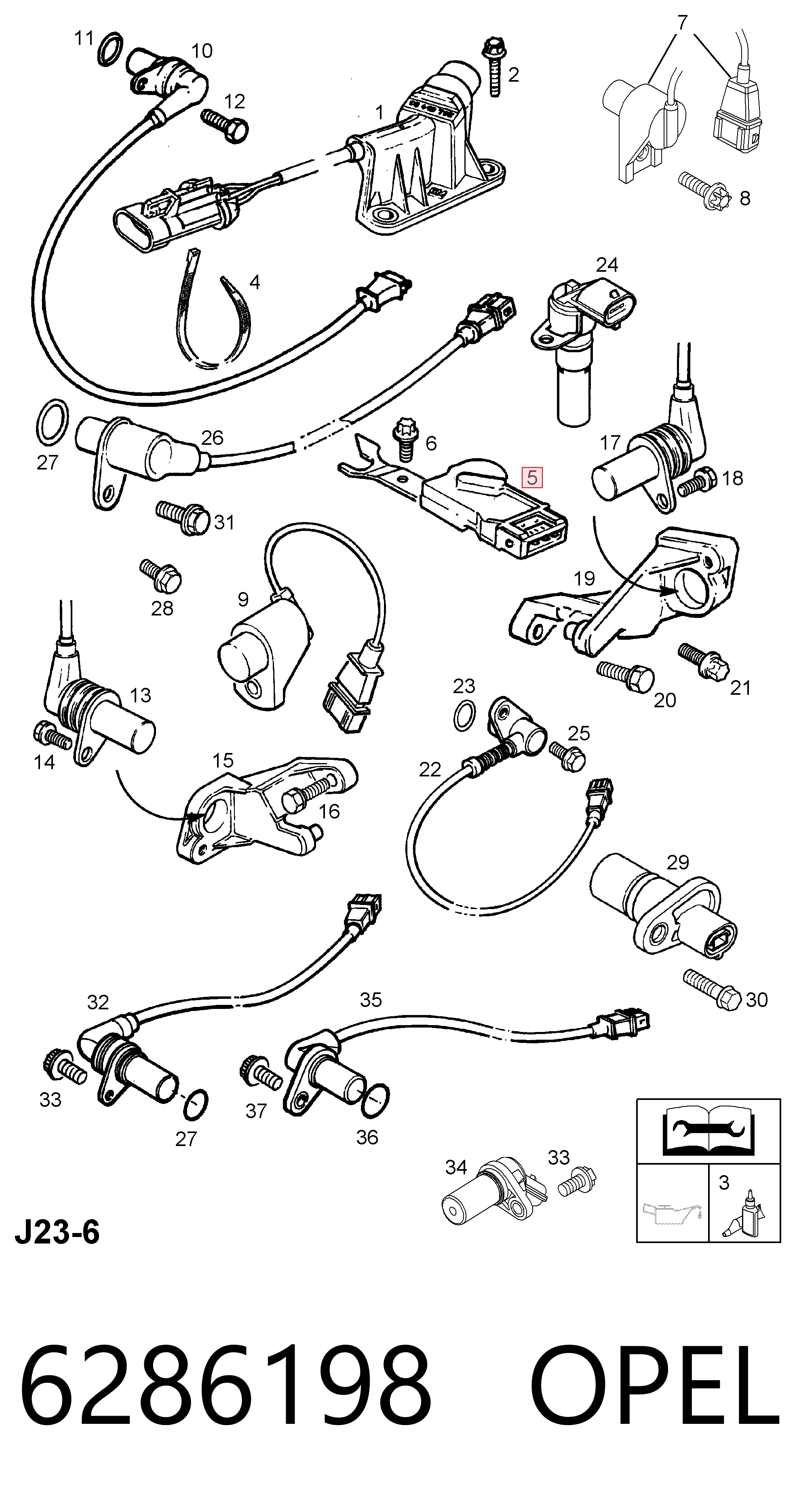Sensor posición arbol de levas Opel Vectra  (1995-2002)
