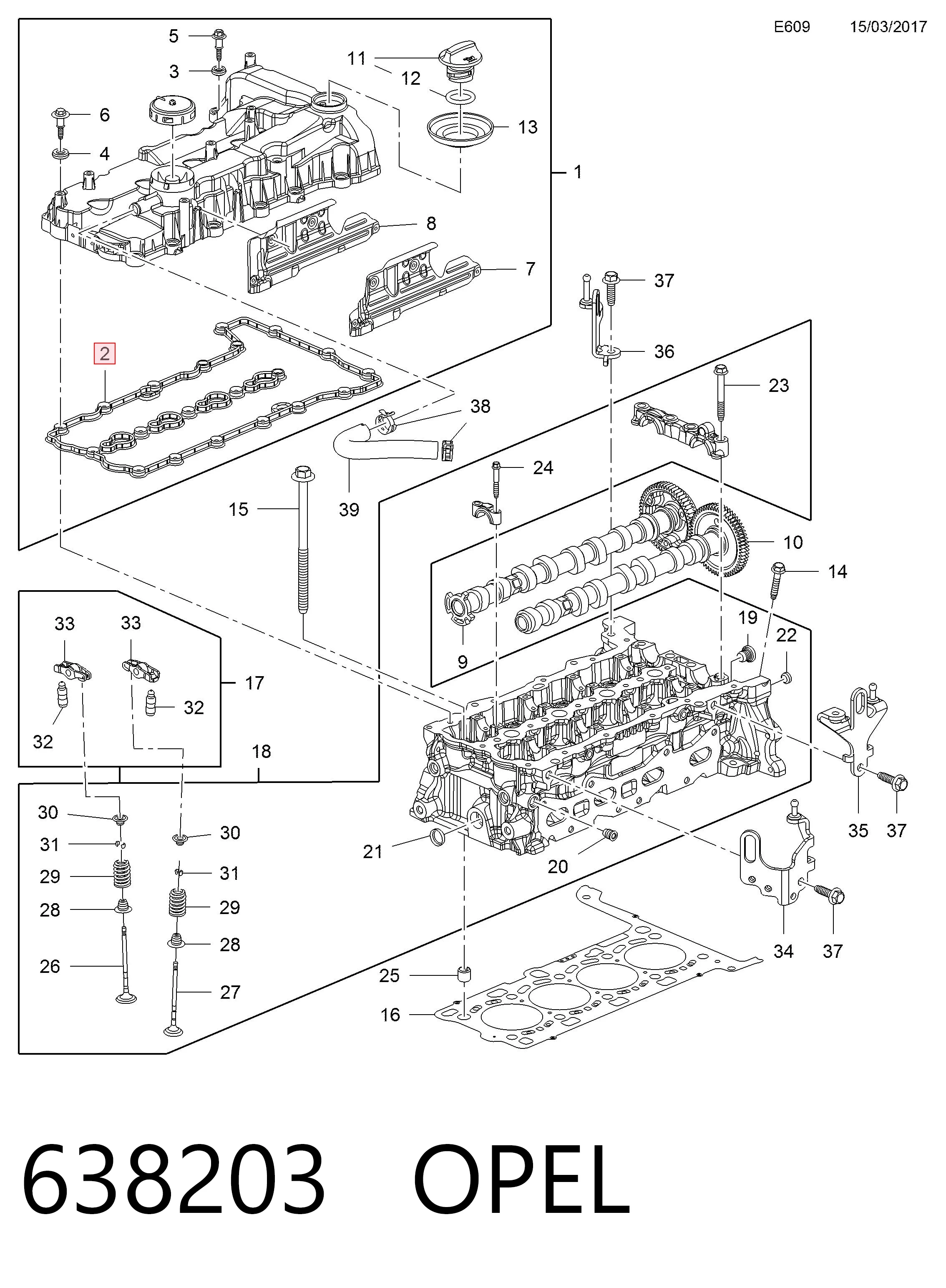 Comprar 638203 General Motors Junta de tapa de balancines