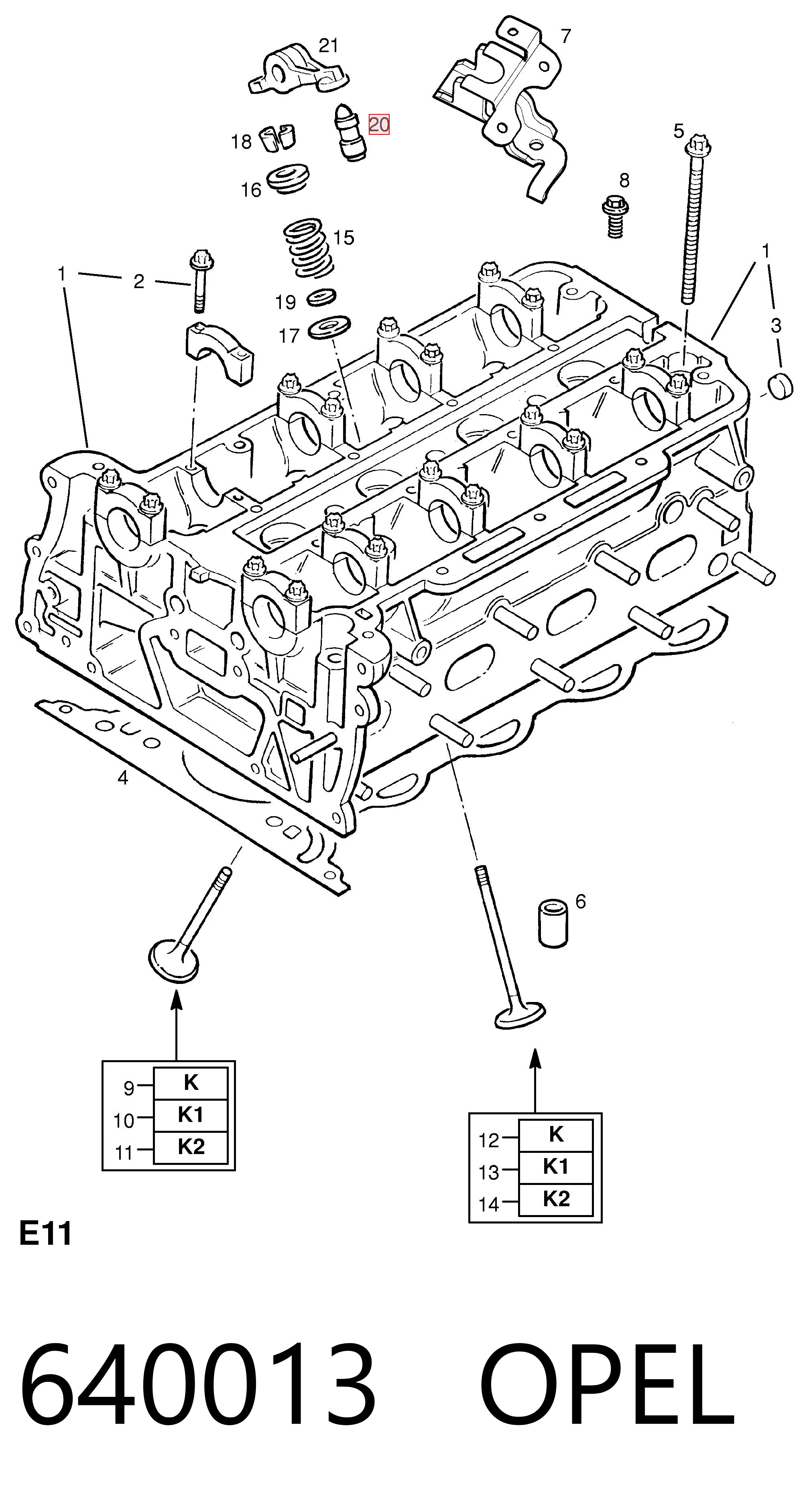 640013 Opel Taqués de motor