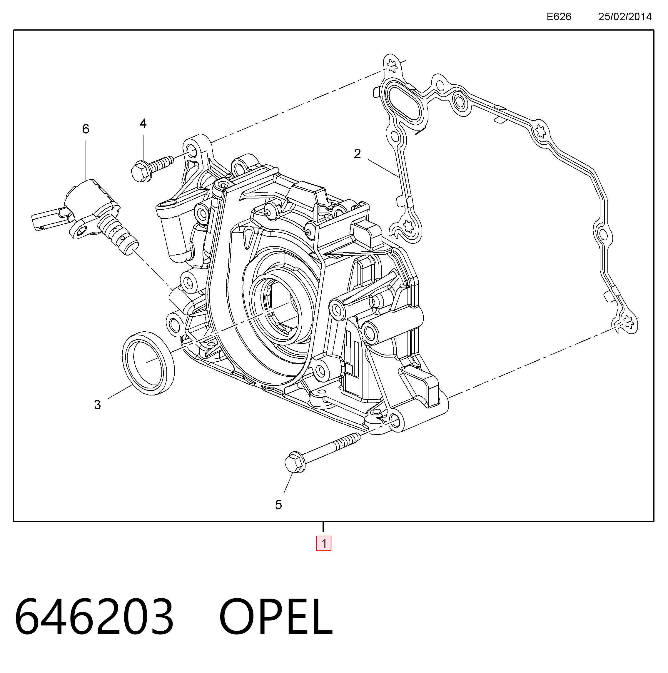 Bomba de aceite 646203 OPEL