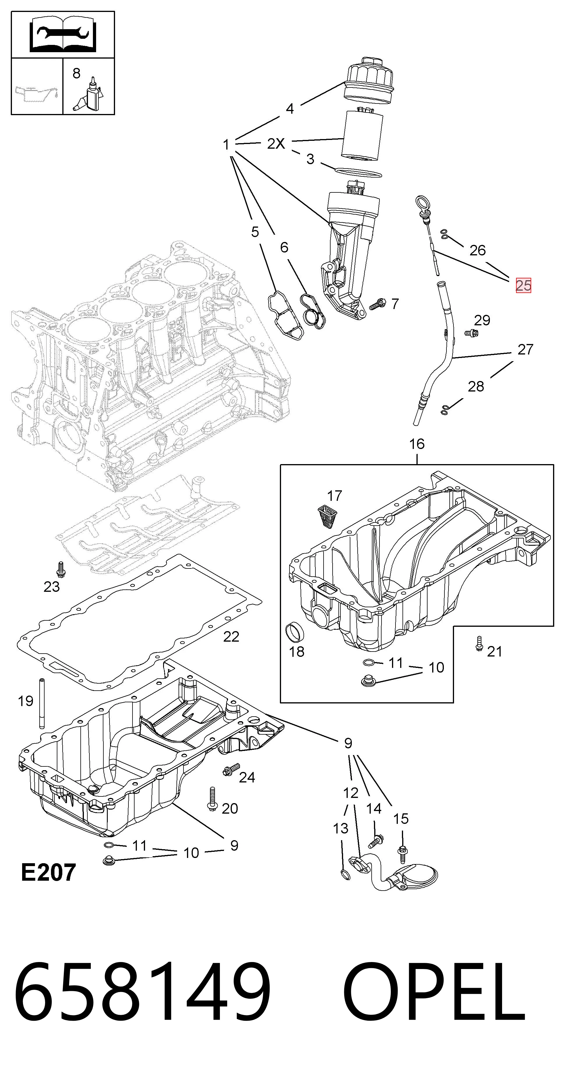 658149 Opel Medidor de aceite