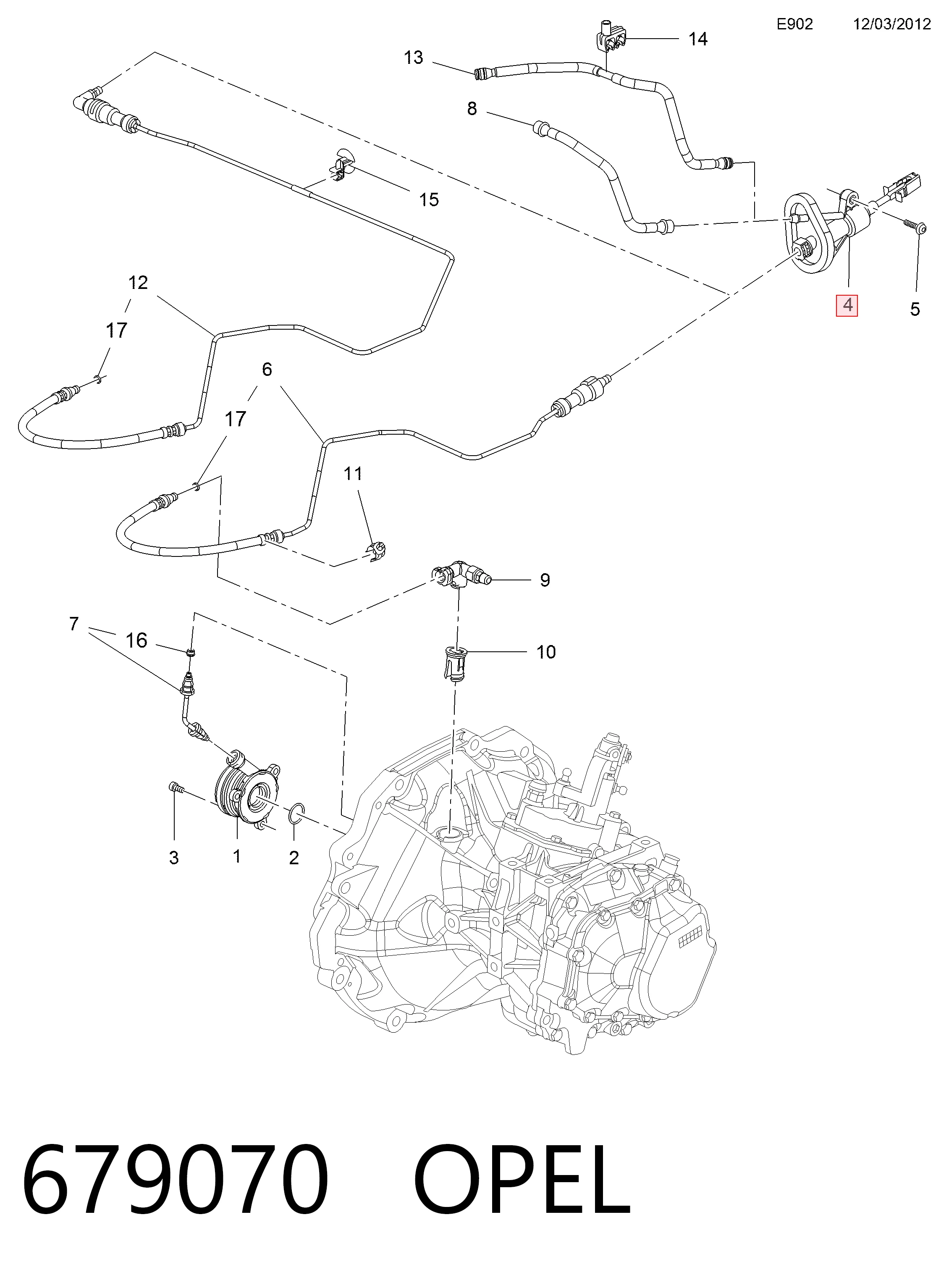 Bomba de embrague para Chevrolet Aveo  (T300)