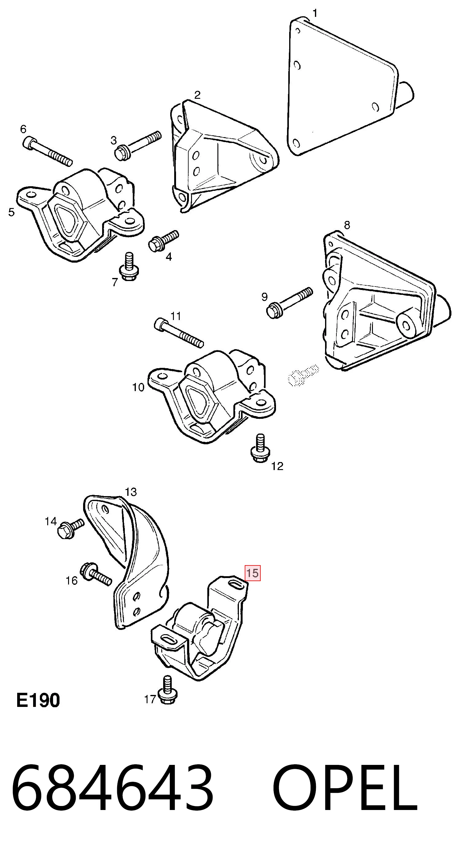 Comprar Soporte de transmisión (soporte de caja de cambios) Opel Astra  53, 54, 58, 59 a bajo precio