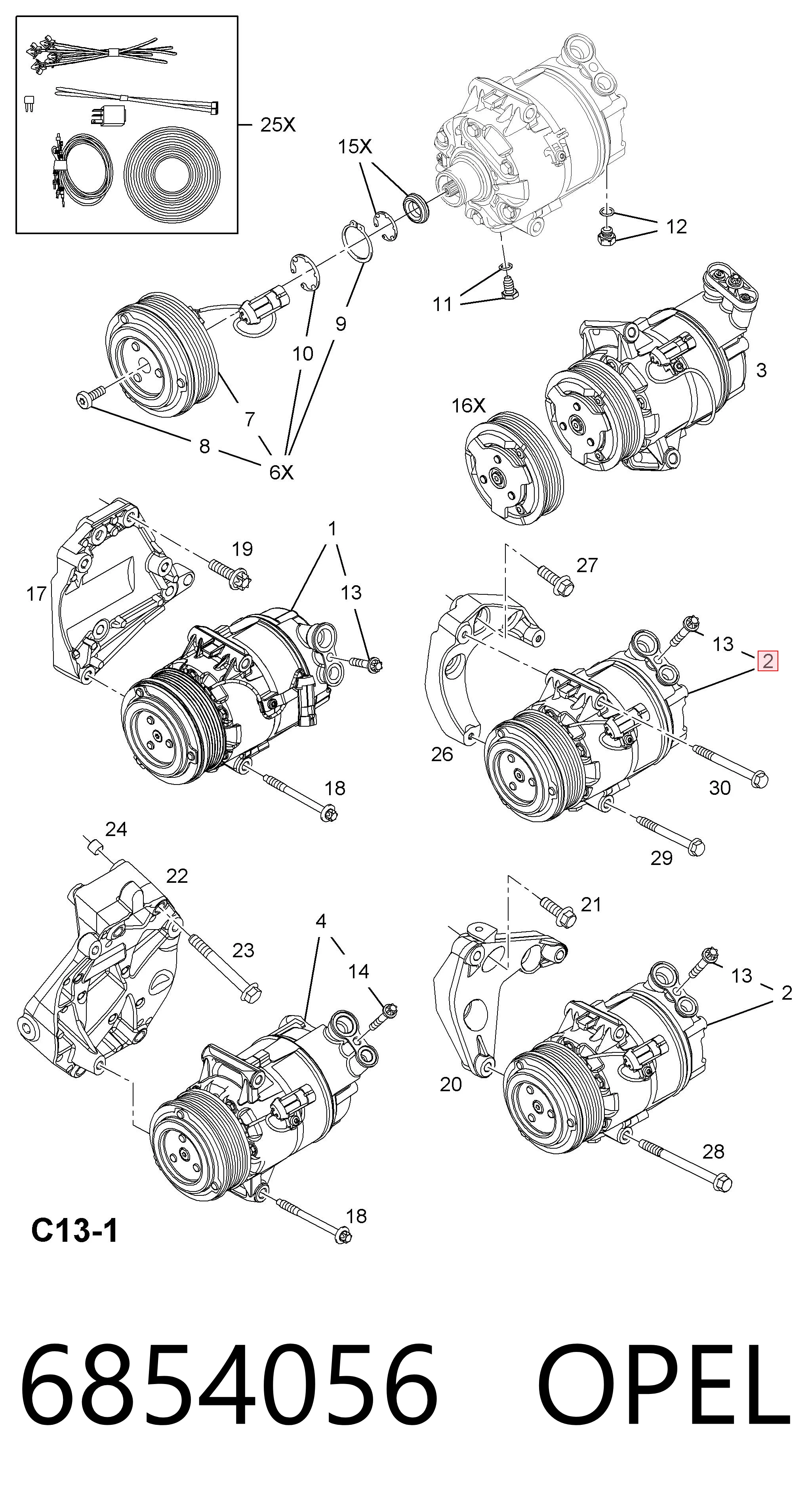 6854056 Opel Compresor climatizador