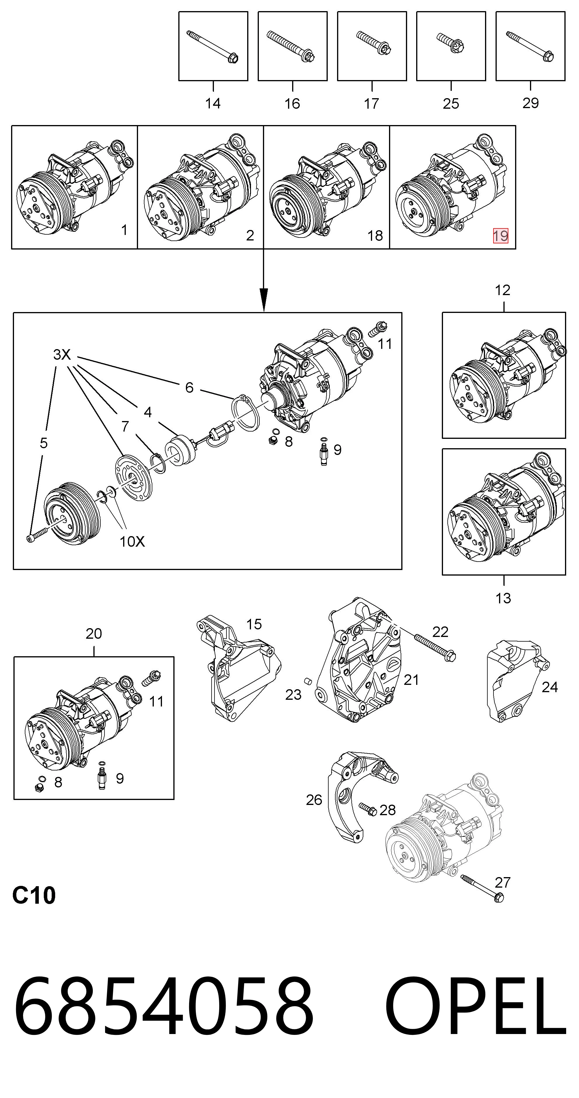 6854058 Opel Compresor climatizador