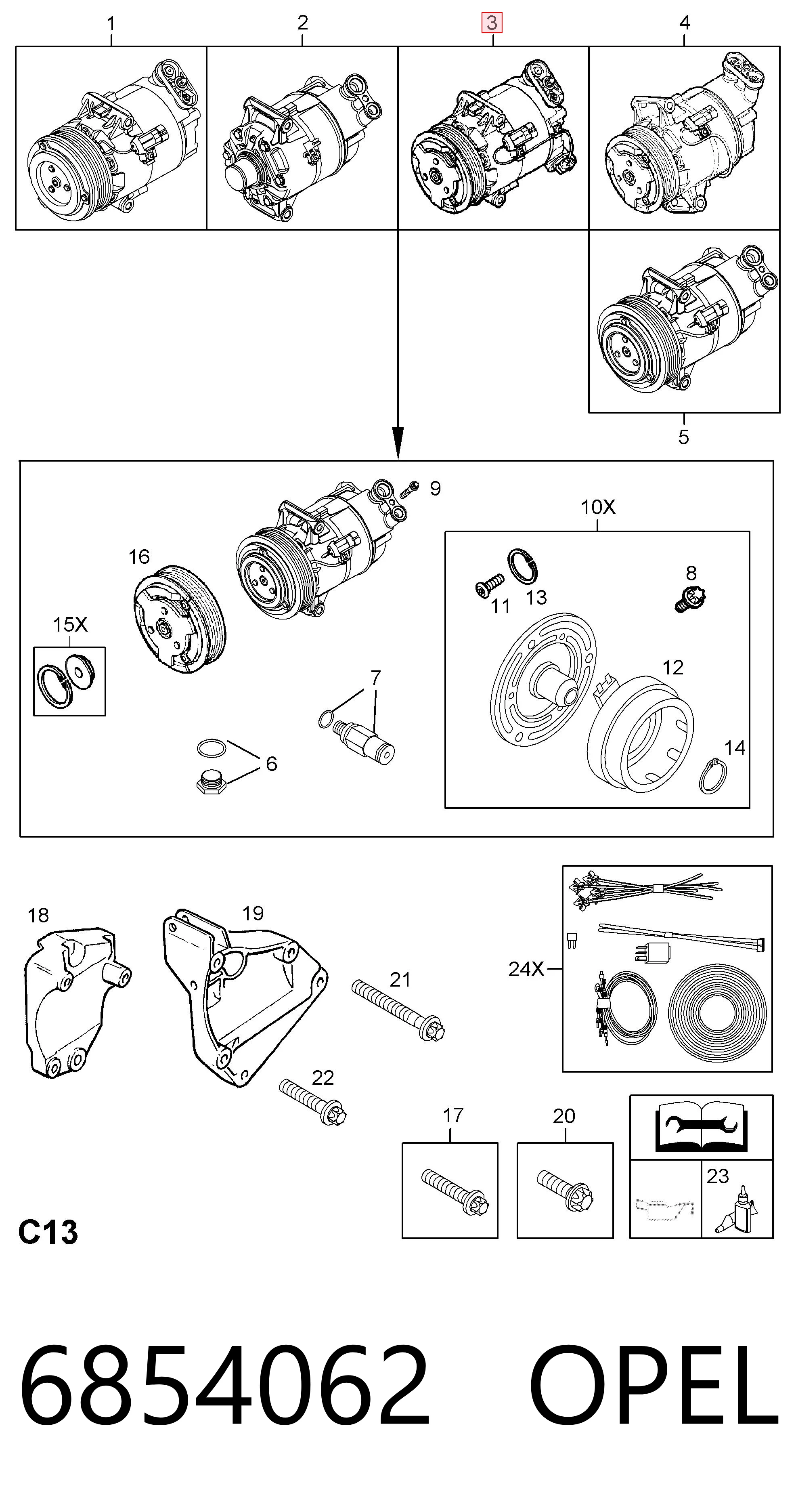 6854062 Opel Compresor climatizador