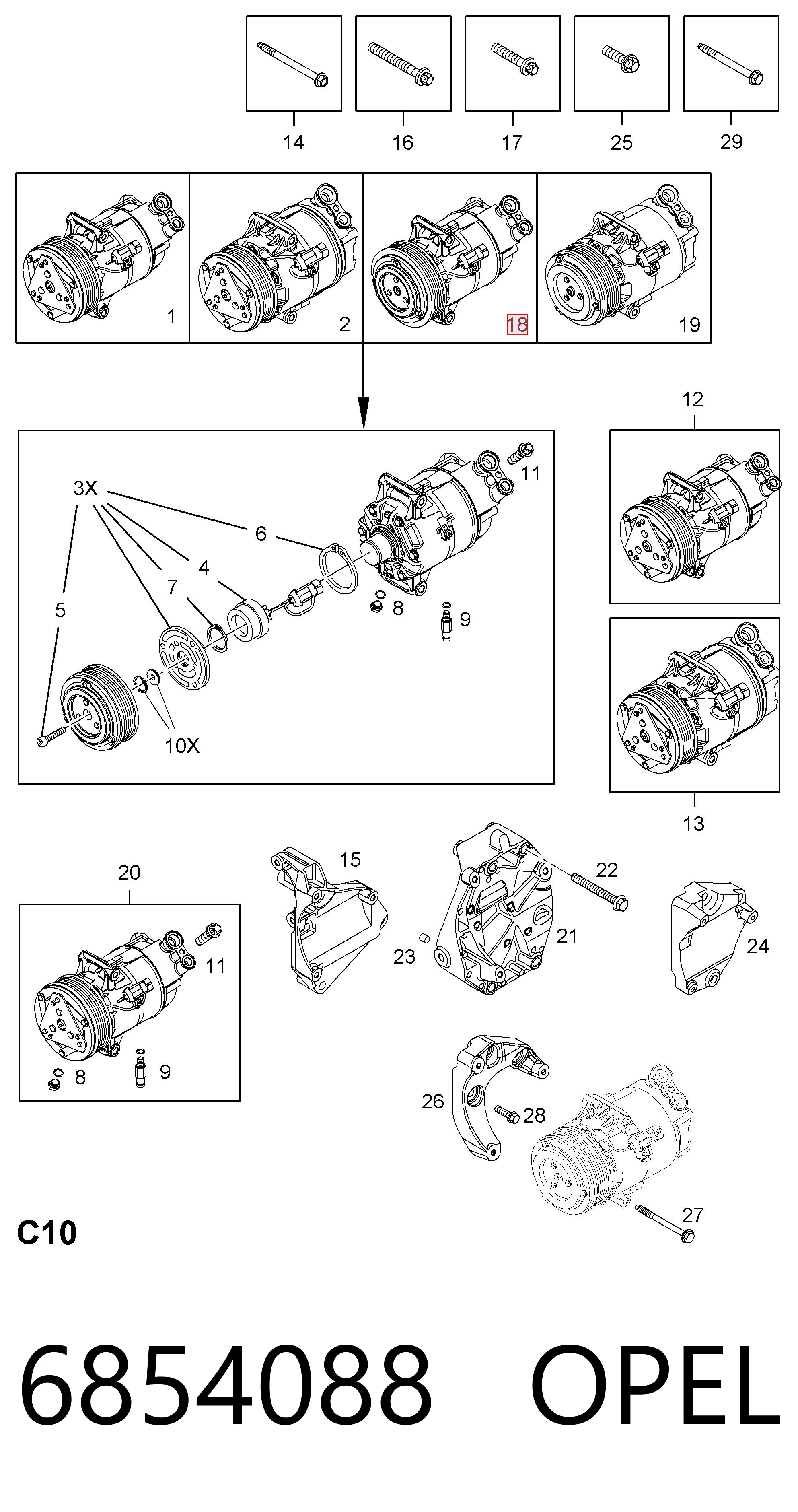 6854088 Opel Compresor climatizador