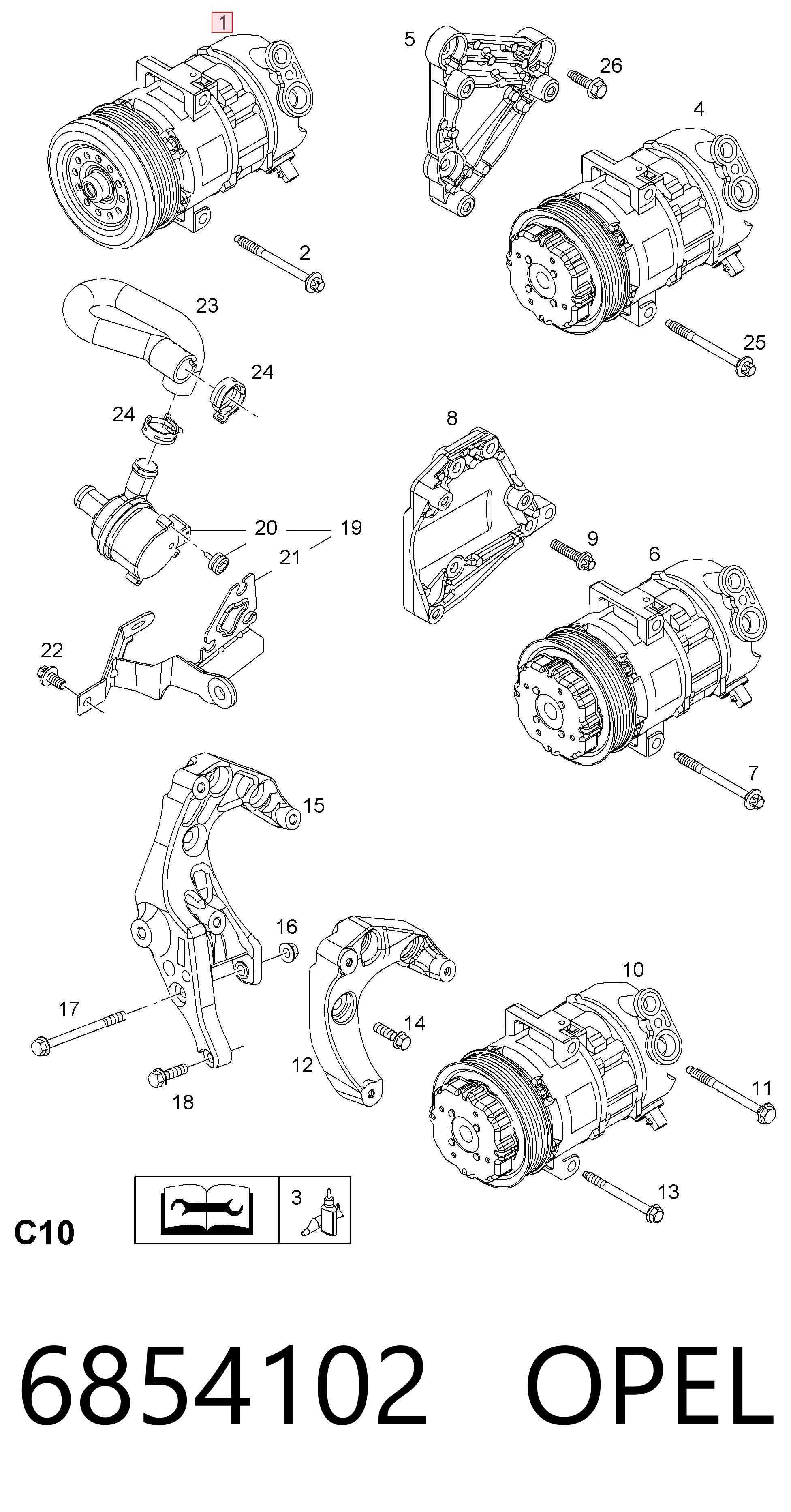 6854102 Opel Compresor climatizador